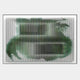The Nebula I Forest Mirage Acrylic 3D Wall Art by Giant Sculptures features vertical white slats over a green, nature-inspired image, creating a layered optical illusion—ideal for adding visual intrigue to modern interiors.