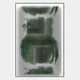 The Nebula II Forest Mirage Acrylic 3D Wall Art by Giant Sculptures features vertical white slats over blurred green and dark shapes, creating a layered forest illusion with light and shadow, framed in thin black on a light gray background.