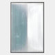 The Verta Blue Gradient Acrylic 3D Wall Art by Giant Sculptures features a rectangular frame with vertical, evenly spaced slats transitioning from light blue to white, creating a striking gradient effect ideal as sculptural wall art.