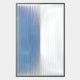 The Verta Sky Blue Gradient Acrylic 3D Wall Art by Giant Sculptures features blue-to-white vertical slats, creating a striking gradient and layered optical effect—ideal for fans of modern acrylic art.