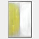 The Verta Lemon Gradient Acrylic 3D Wall Art by Giant Sculptures features vertical yellow and white panels in a black frame, creating a modern minimalist effect—perfect for brightening any space with bold lemon gradient style.