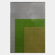 An abstract artwork by Giant Sculptures, Pixelate Lime Gold Acrylic 3D Wall Art features a grid of small black circles over a background fading from white to green and yellow, creating a striking modern aesthetic.