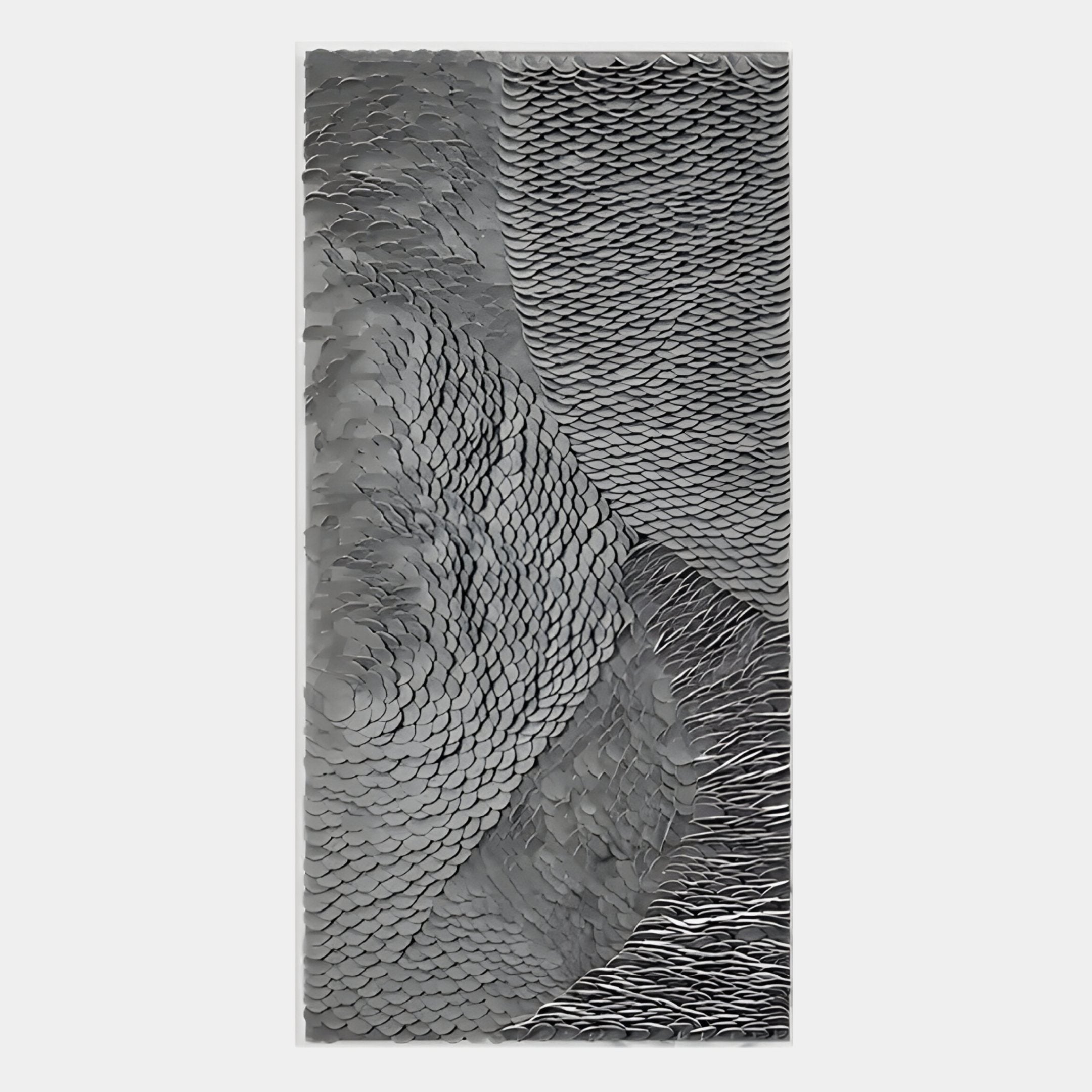 Vermira Deep Grey Textured Leather 3D Wall Art