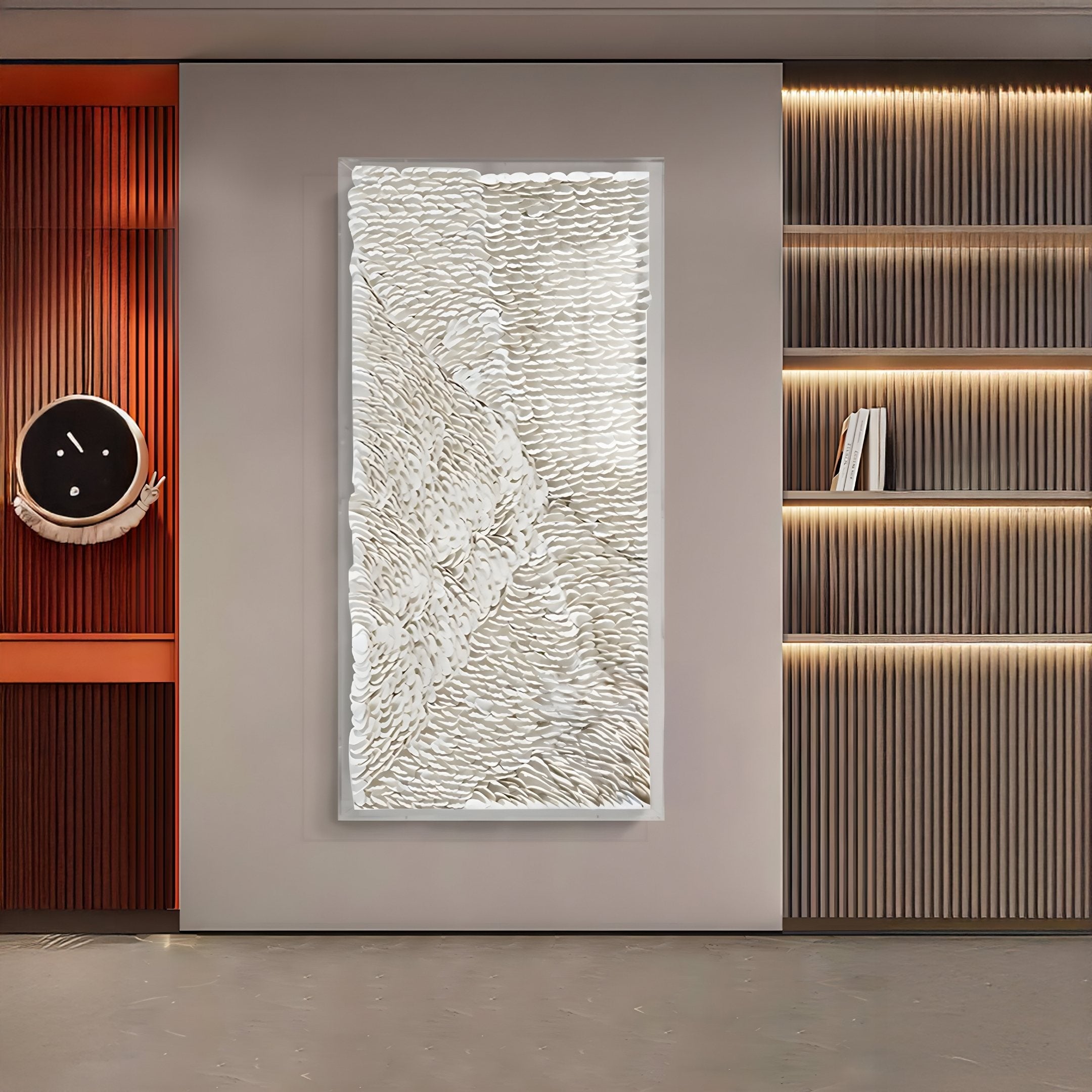 Vermira Ivory I Textured Leather 3D Wall Art