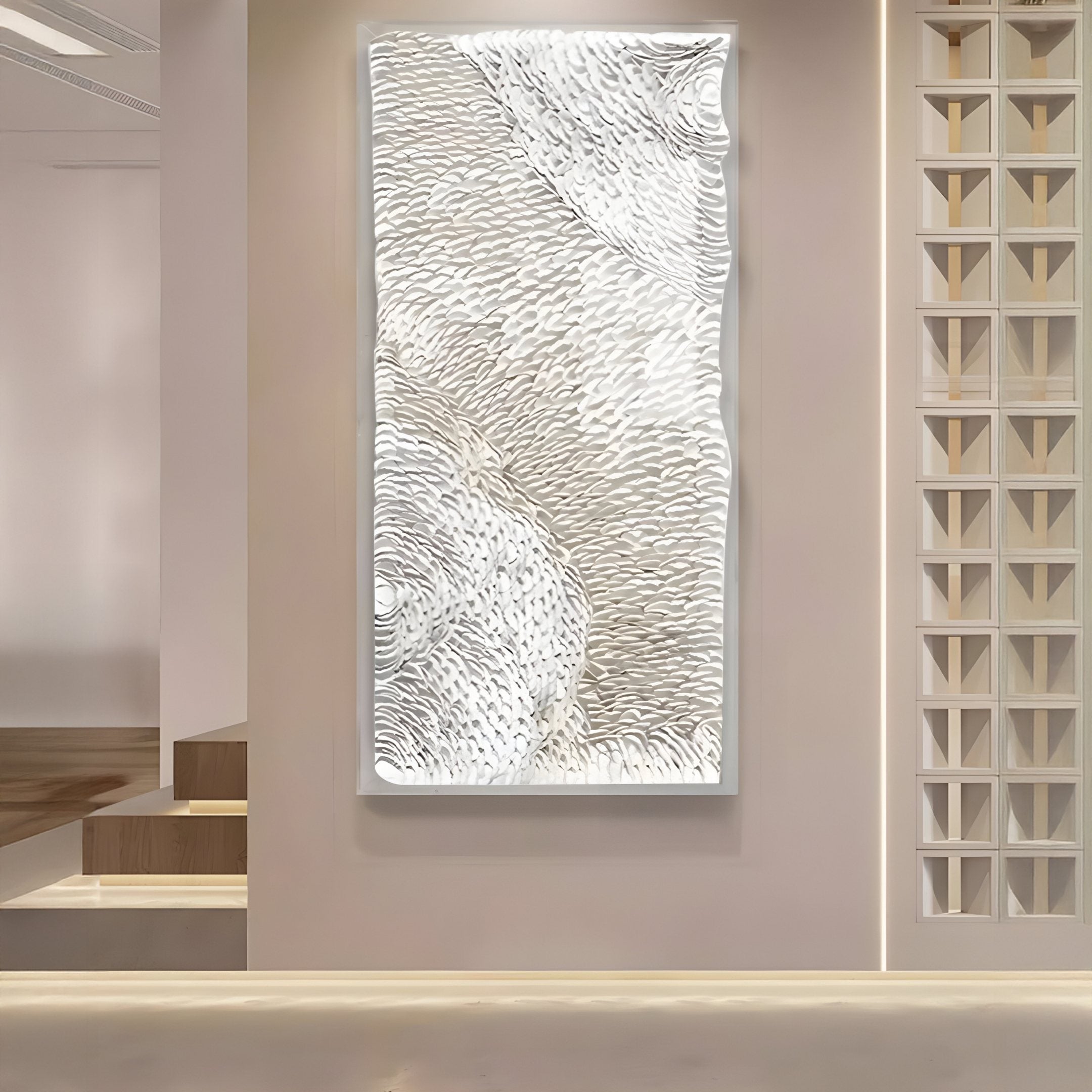 Vermira Ivory II Textured Leather 3D Wall Art