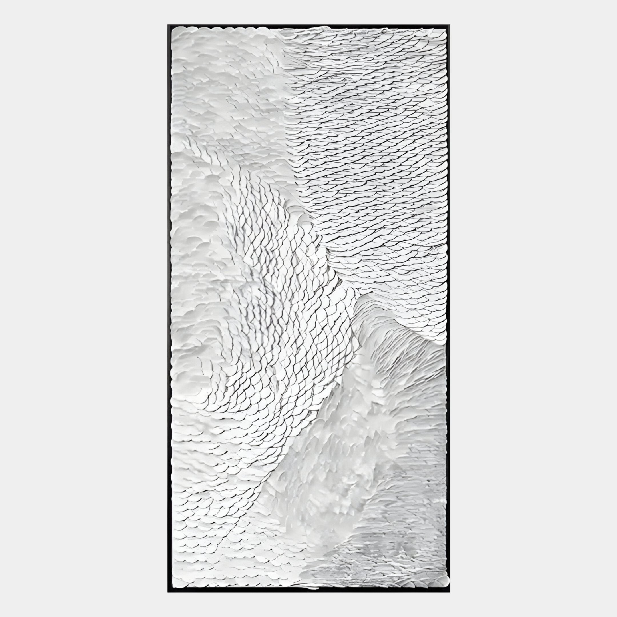 Vermira White Textured Leather 3D Metal Framed Wall Art