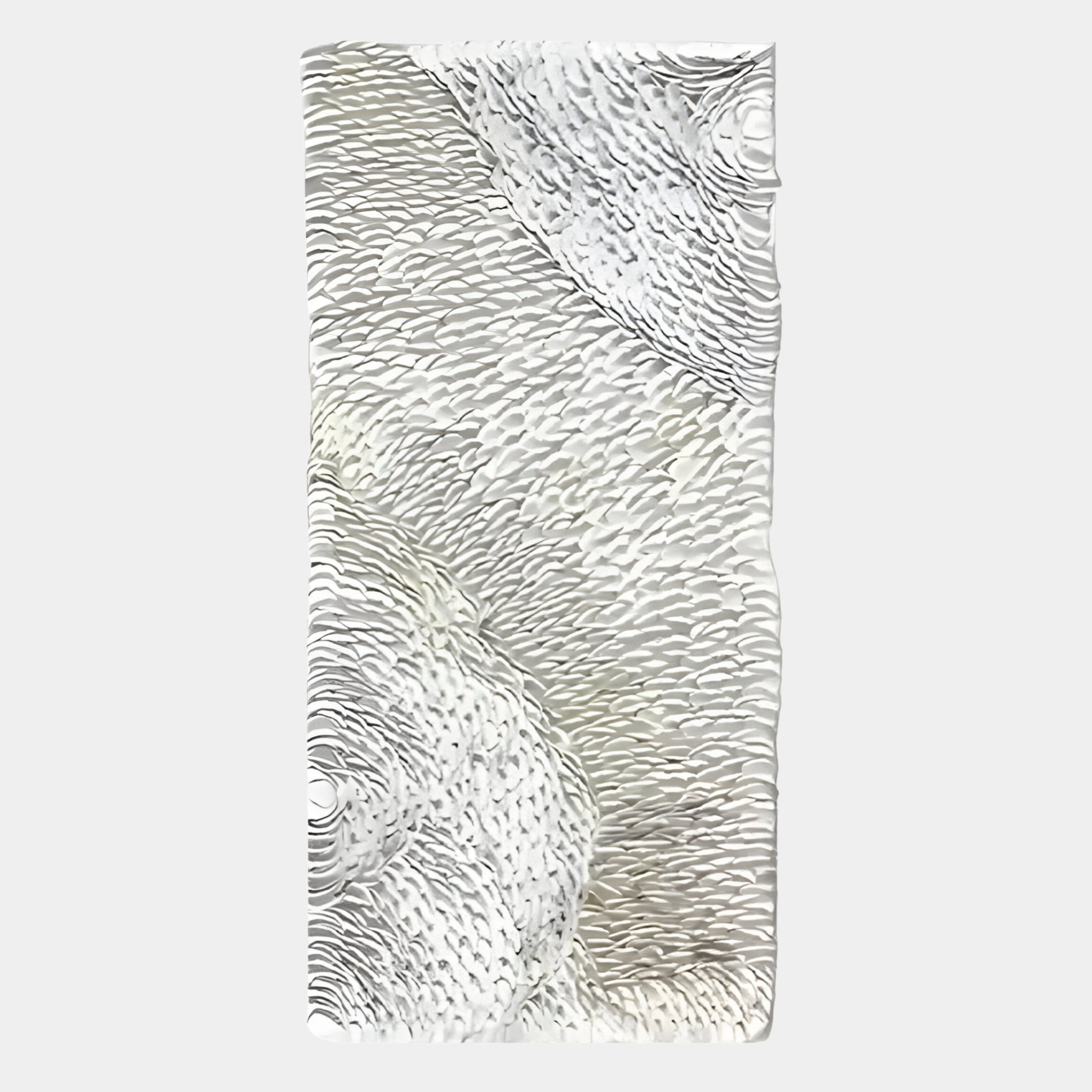 Vermira Ivory II Textured Leather 3D Metal Framed Wall Art