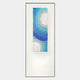 The Glaciera Cerulean Mint Silver Acrylic 3D Wall Art by Giant Sculptures features swirling blue, white, and silver patterns with textured brushstrokes and circular forms on a crisp white background.