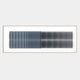 The Flowline Slate Blue Gradient Acrylic 3D Wall Art by Giant Sculptures features vertical gray bars transitioning from wide to narrow, creating a sleek modern gradient—ideal for living room decor against a white background.
