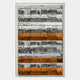 The Rhythm Tangerine & Silver Layered Stripe Leather 3D Wall Art by Giant Sculptures features silver and orange utensils arranged in stylish stripes on a white background, bringing bold modern flair to your space.