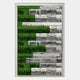 The Rhythm Emerald & Silver Layered Stripe Leather 3D Wall Art by Giant Sculptures features alternating horizontal green and silver reflective bands, arranged to create a textured, shimmering effect.