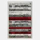 The Rhythm Crimson & Silver Layered Stripe Leather 3D Wall Art by Giant Sculptures features textured, reflective horizontal rows with three bold red stripes, creating a strikingly modern and contemporary statement for your wall.