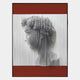 The Edge Deep Crimson David Bust Leather & Acrylic 3D Wall Art by Giant Sculptures features a classical head in white slats, set against bold red bands—ideal as contemporary décor or striking 3D wall art.