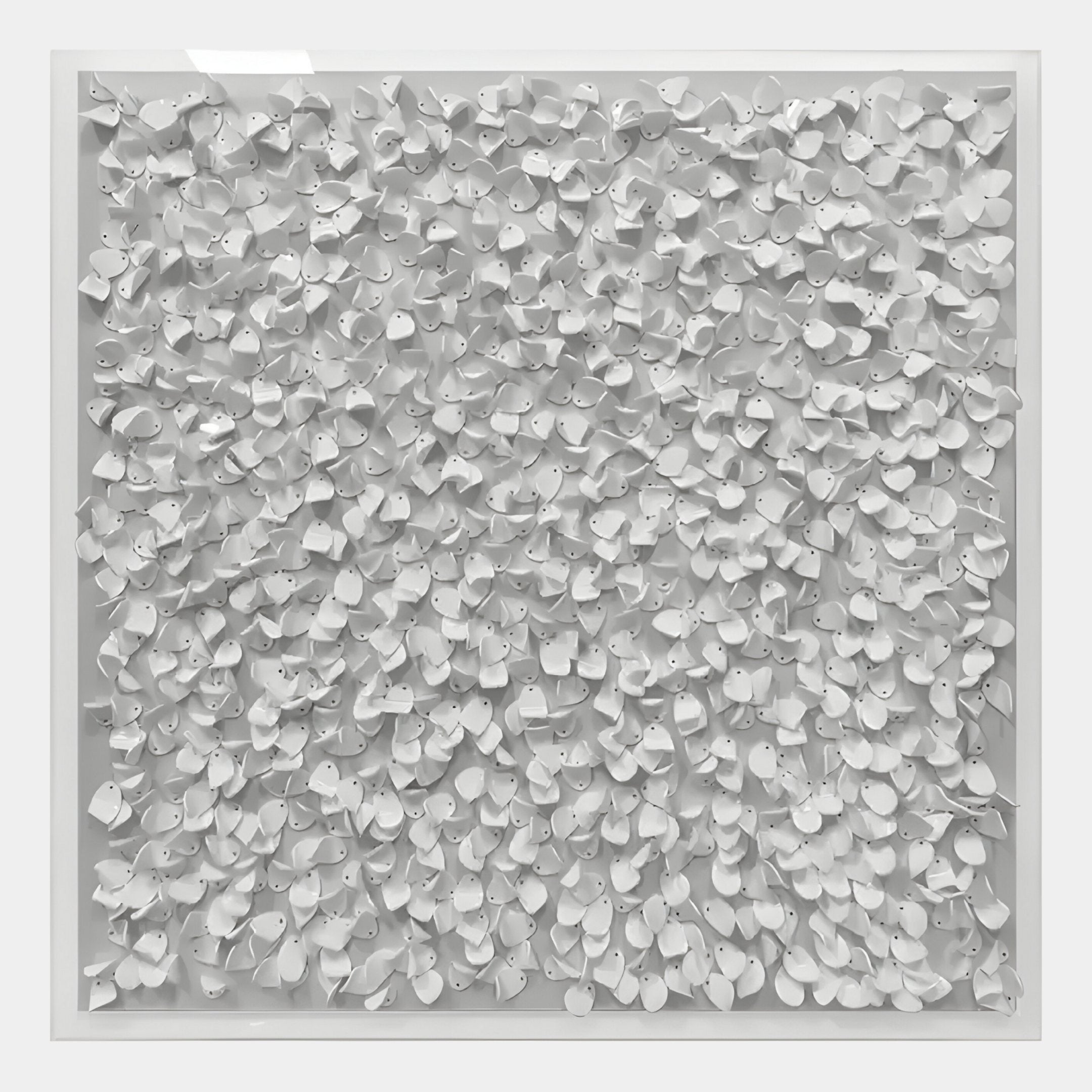 Bloom White Curved Petal Acrylic 3D Wall Art