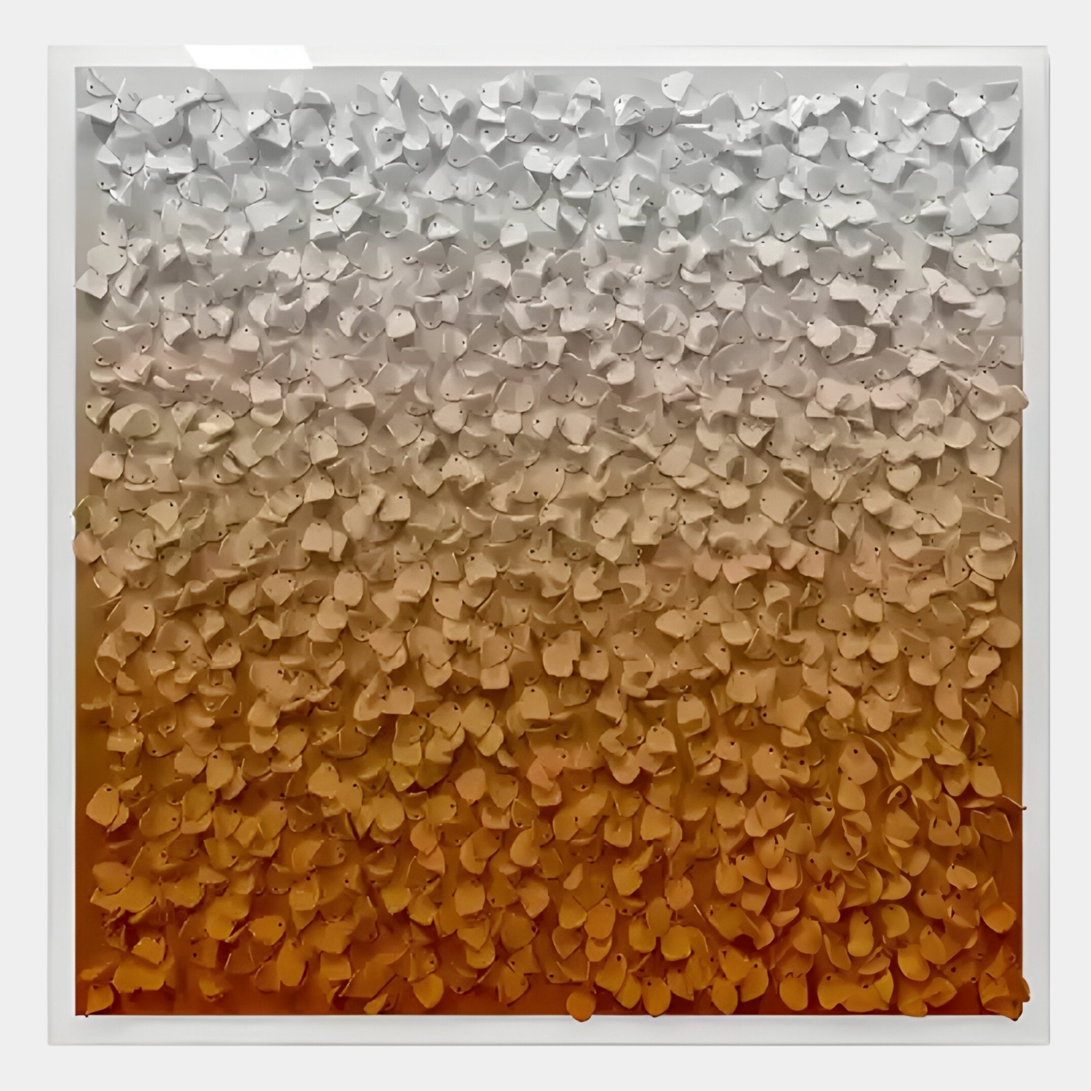Bloom White & Amber Gradient Curved Petal Acrylic 3D Wall Art