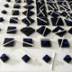 Quanta Blue & Black Wood Block Acrylic 3D Wall Art
