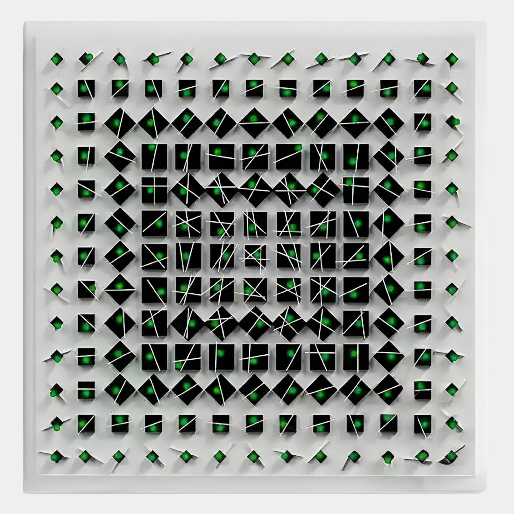 Quanta Green & Black Wood Block Acrylic 3D Wall Art
