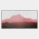 The Horizon Crimson Dusk Mountain Acrylic 3D Wall Art by Giant Sculptures features a framed abstract mountain landscape with vertical lines in pink, red, and dark brown—an elegant contemporary decor piece inspired by sunset views.