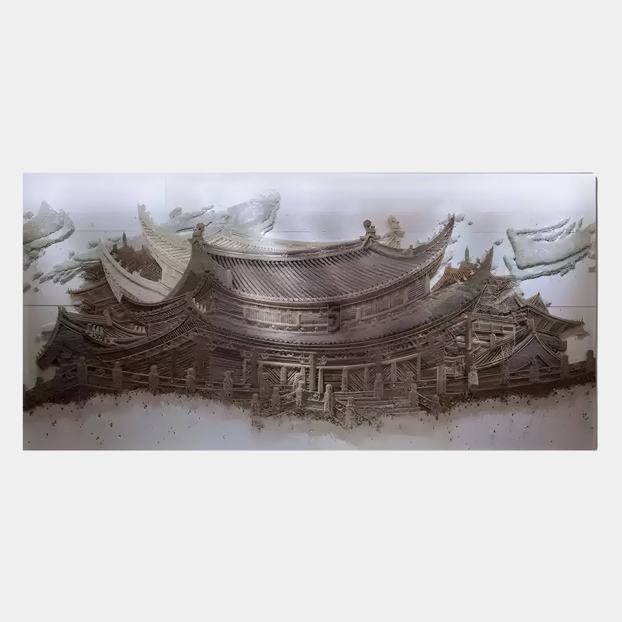 Minara Bronze Pagoda 3D Button Wall Art