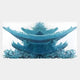Minara Ice Blue Pagoda 3D Button Wall Art