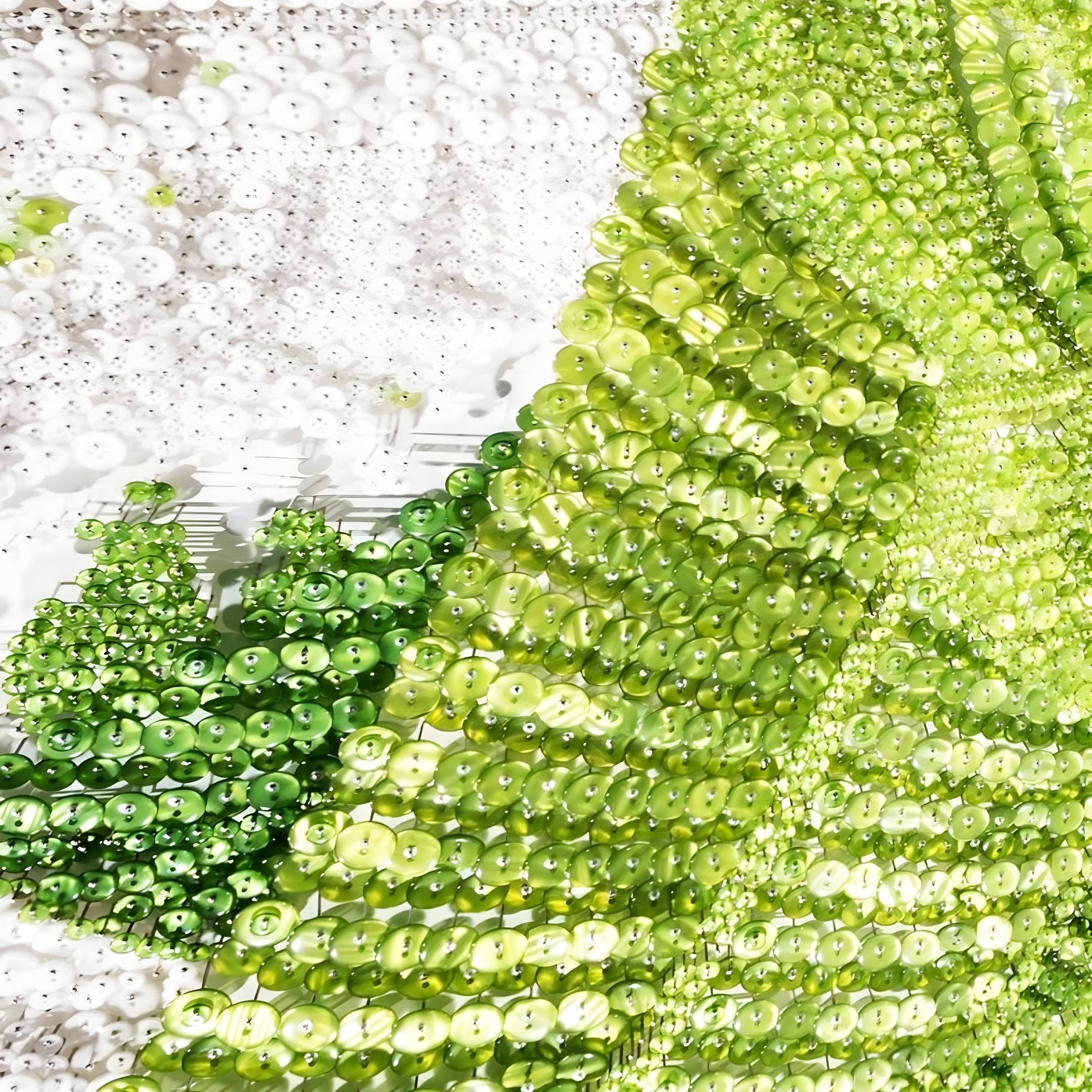 Minara Green & Gold Glint Palace 3D Button Wall Art