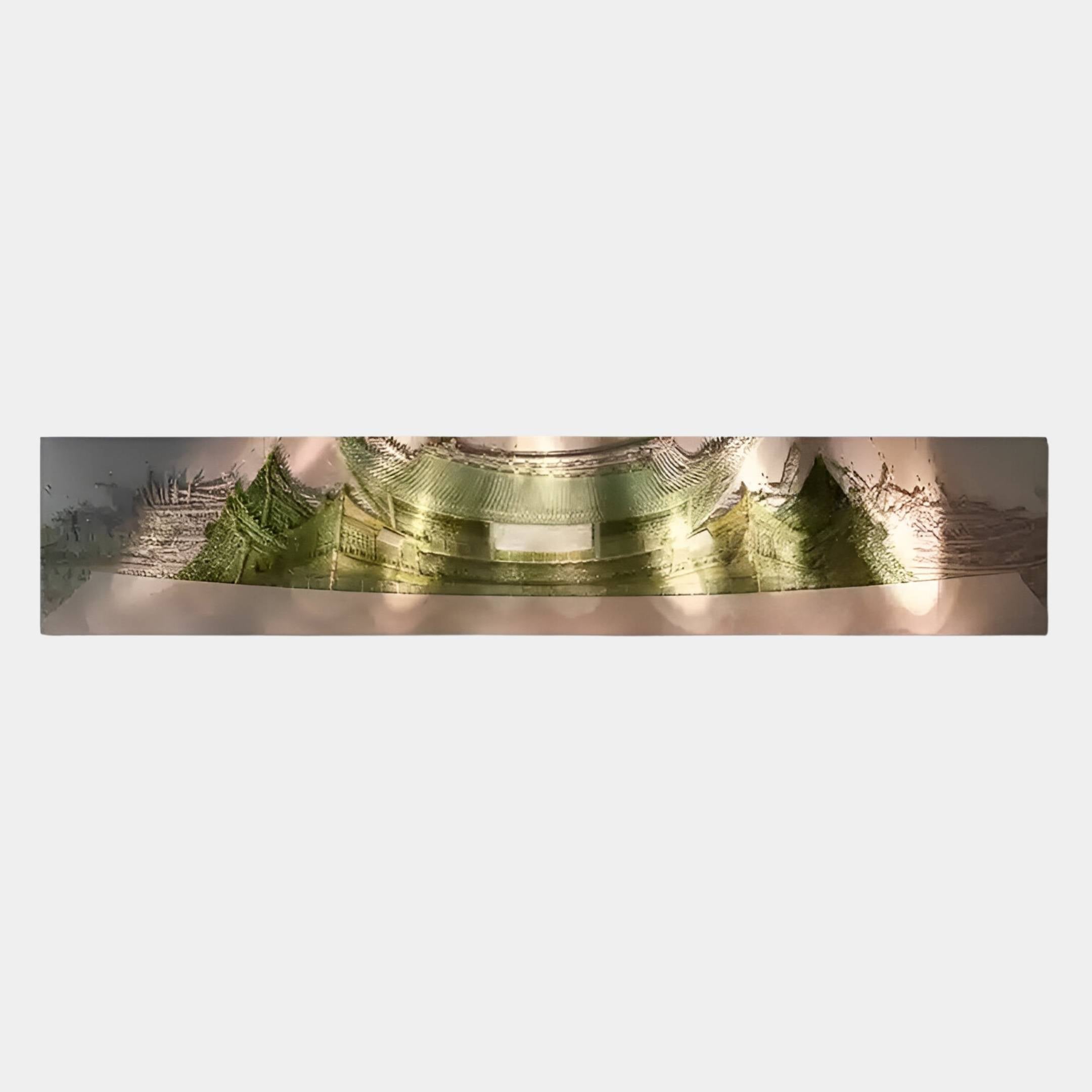 Minara Green & Gold Glint Palace 3D Button Wall Art