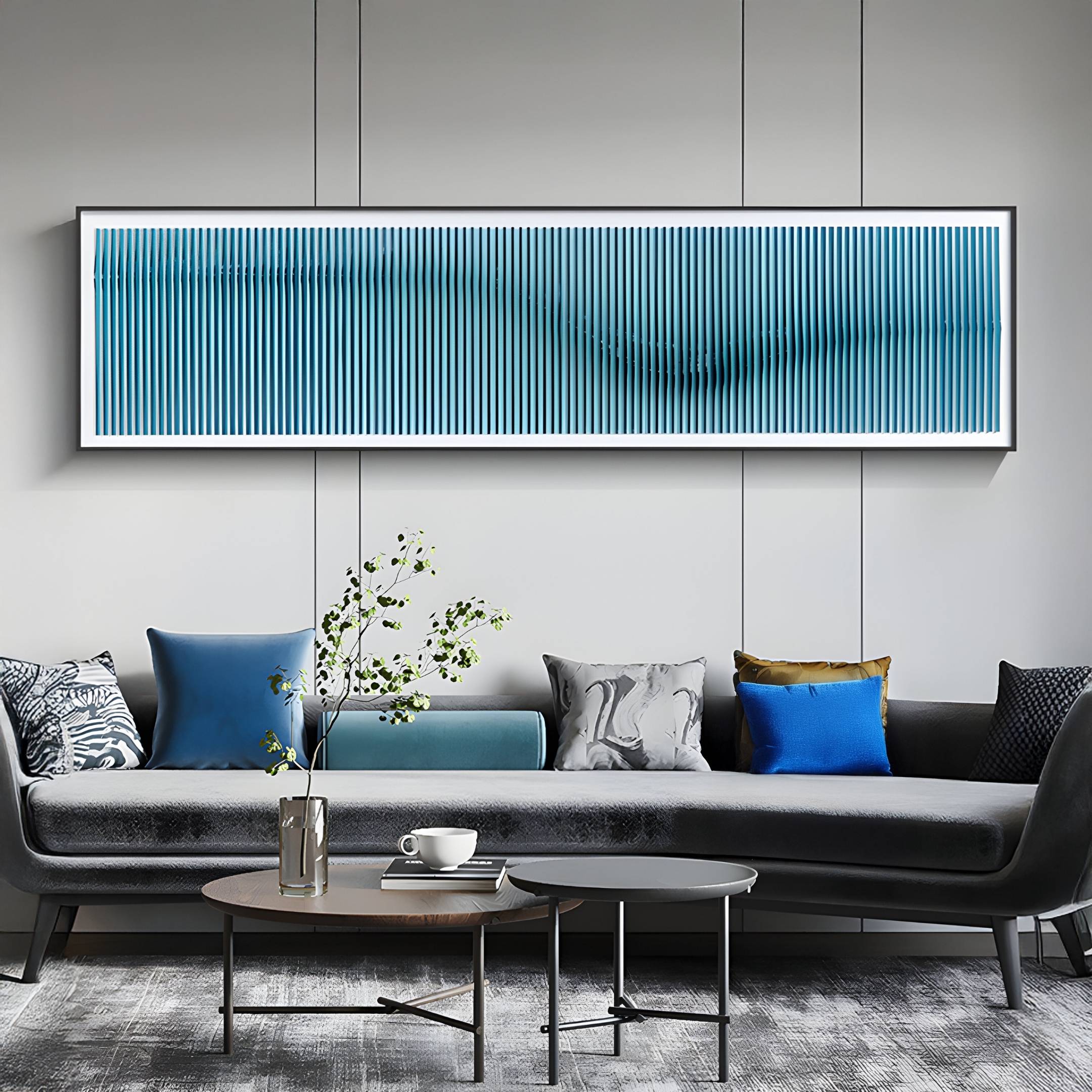Flutine Aqua Wave Gradient Acrylic 3D Wall Art