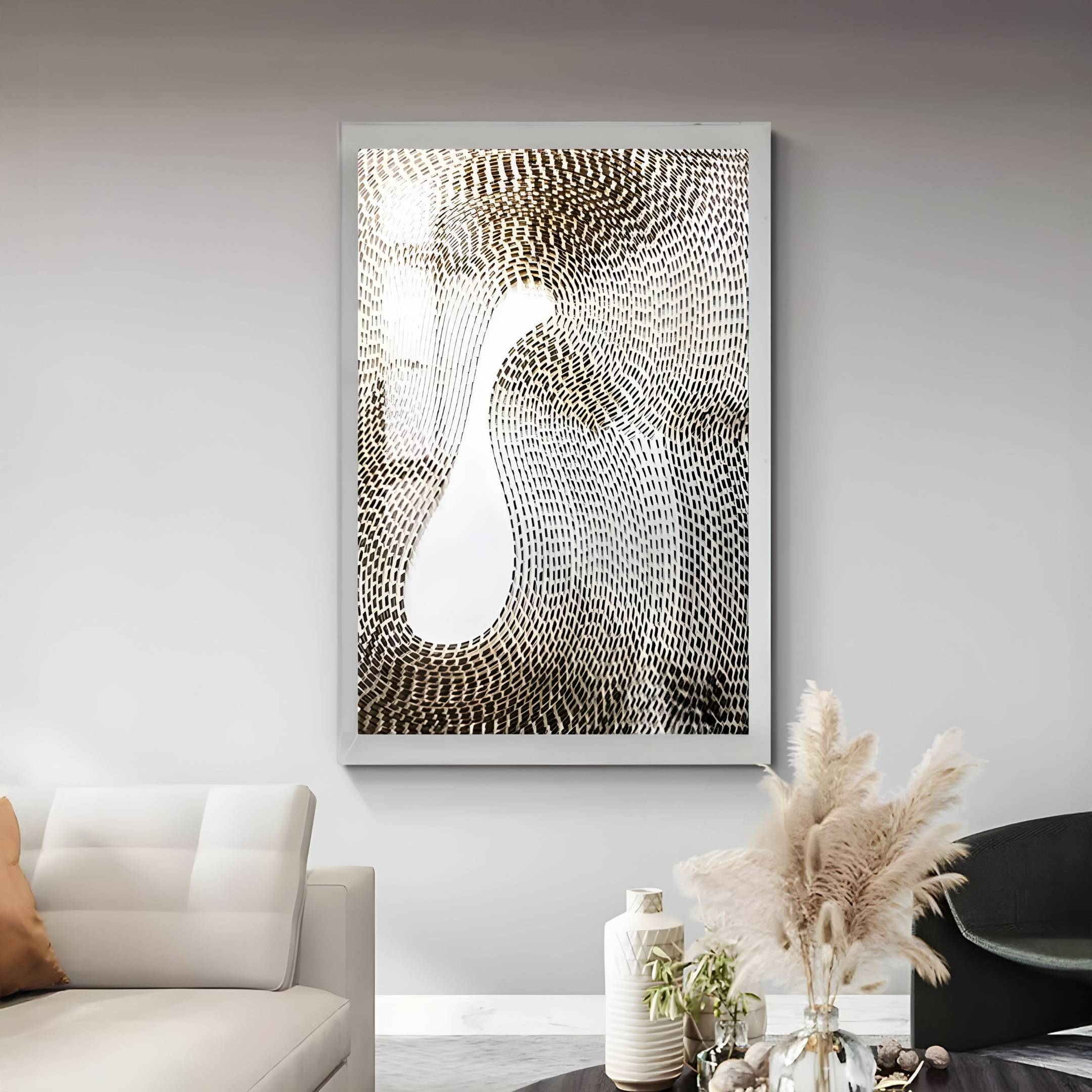 Fluxaris Bronze Curve Grid Acrylic 3D Wall Art