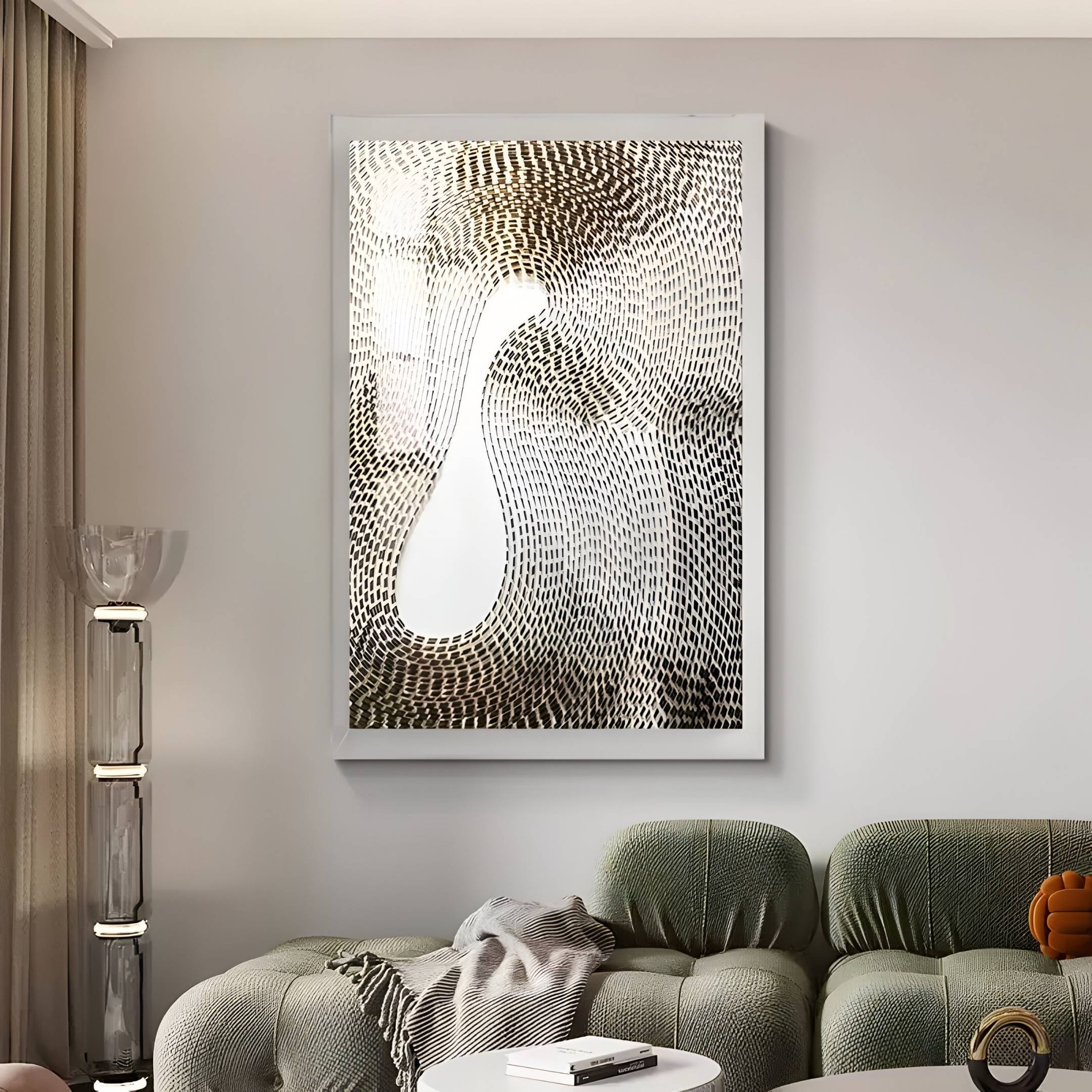 Fluxaris Bronze Curve Grid Acrylic 3D Wall Art
