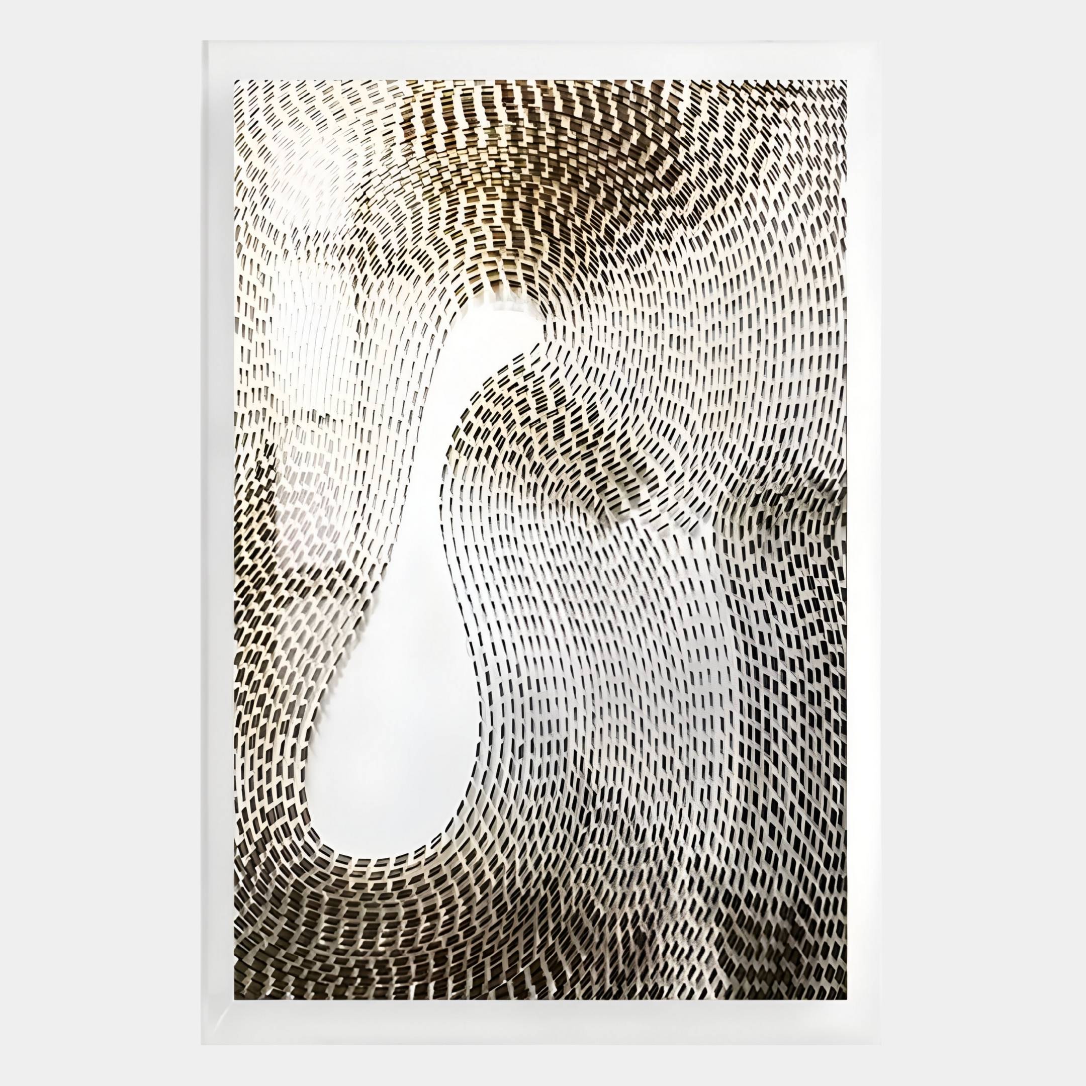 Fluxaris Bronze Curve Grid Acrylic 3D Wall Art