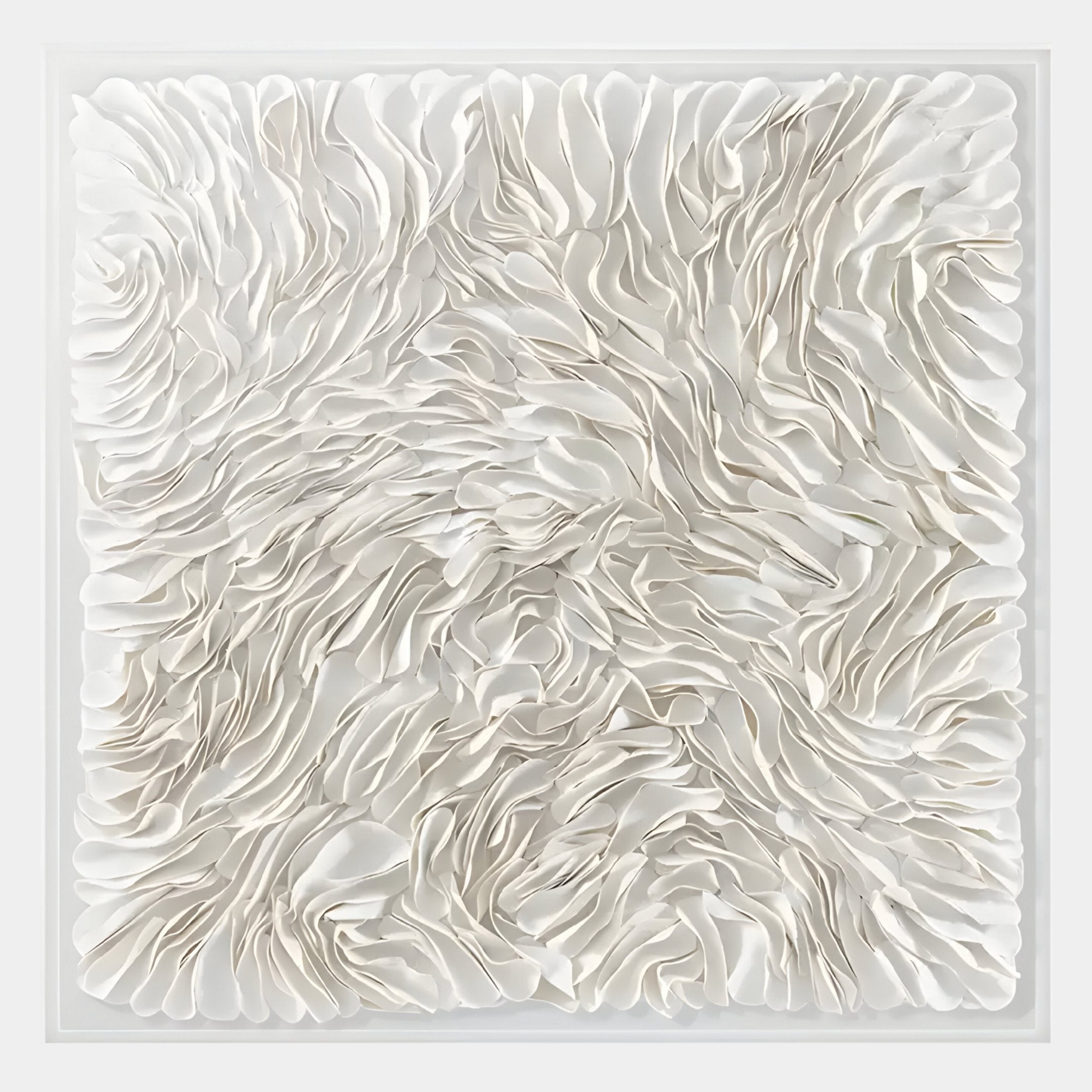 Floravia I White Ruffled Left Leather 3D Wall Art