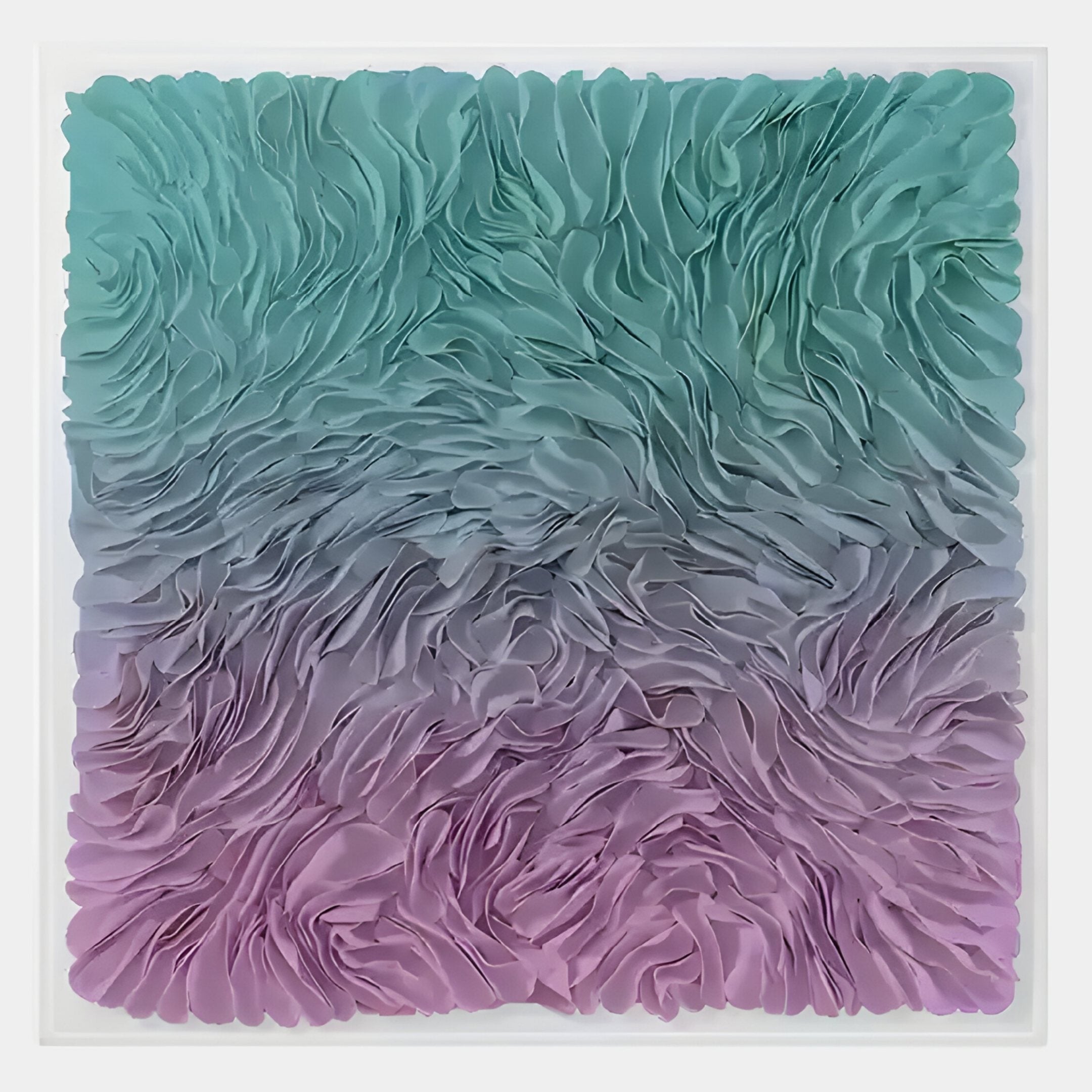 Floravia Mint Green & Lavender Ombre Leather 3D Wall Art