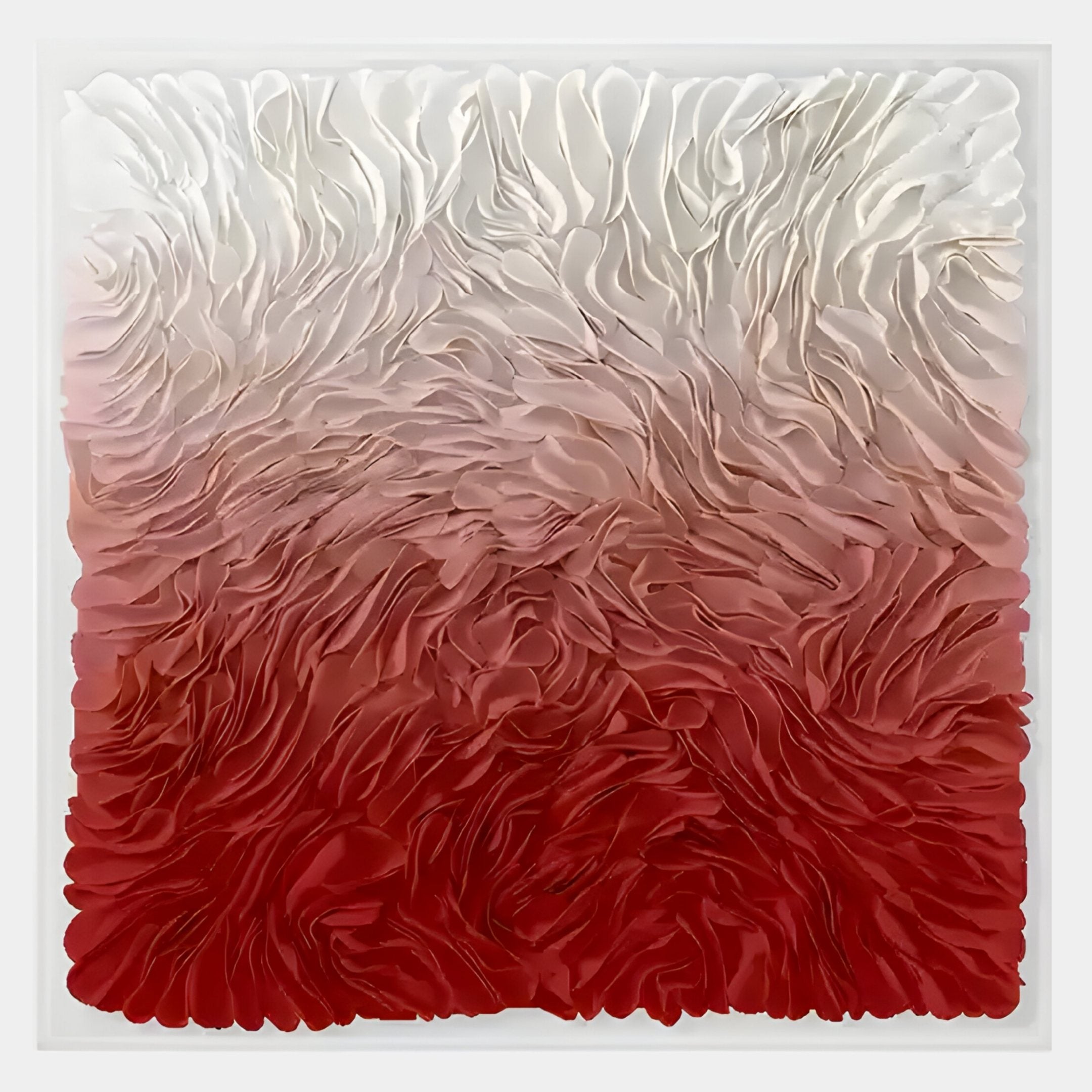 Floravia White & Scarlet Red Ombre Leather 3D Wall Art