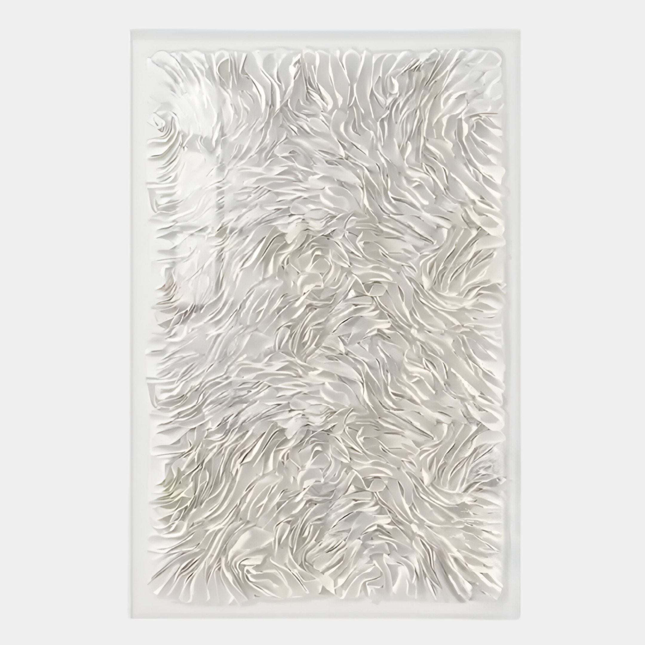 Floravia II White Ruffled Left Leather 3D Wall Art
