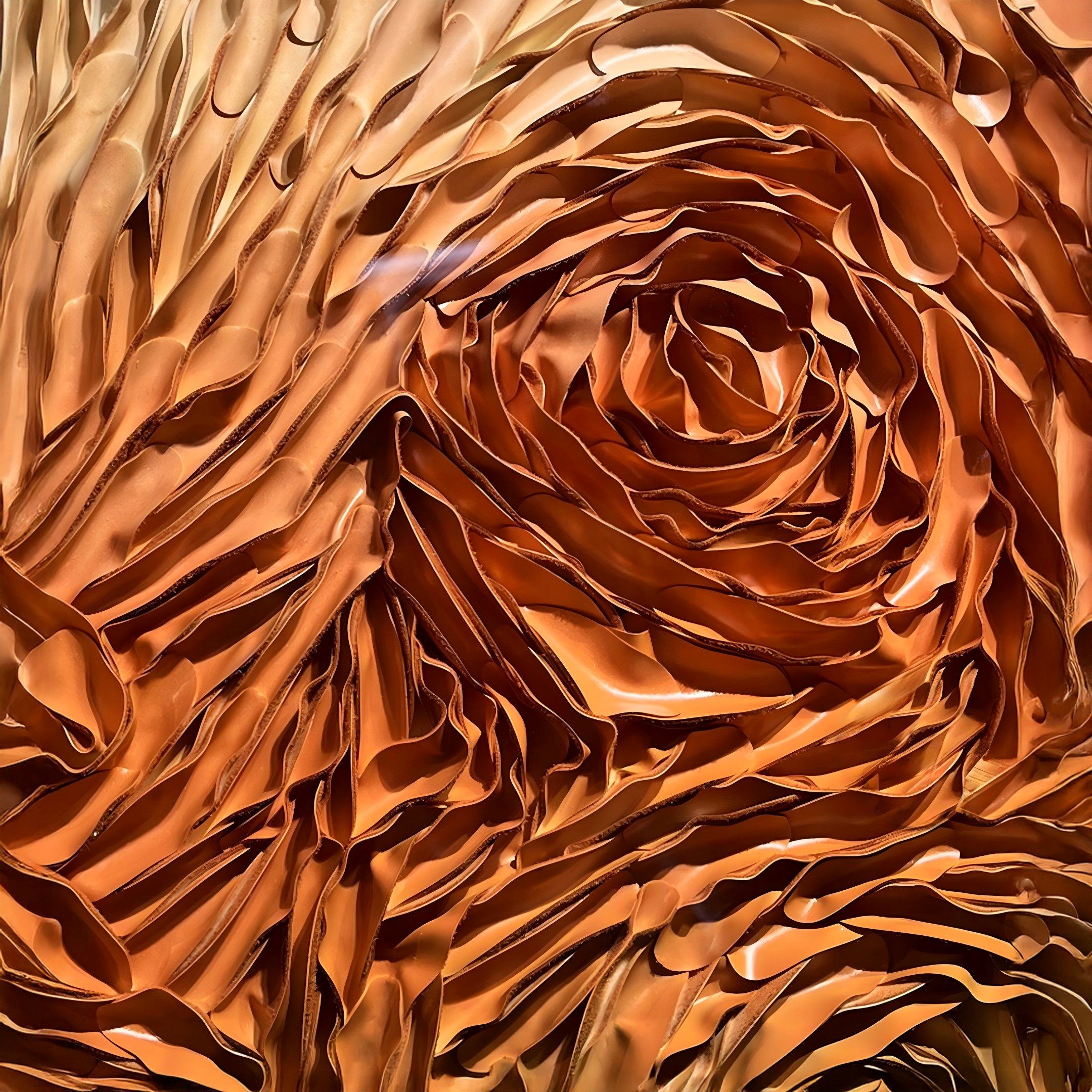 Floravia II White & Amber Ombre Leather 3D Wall Art