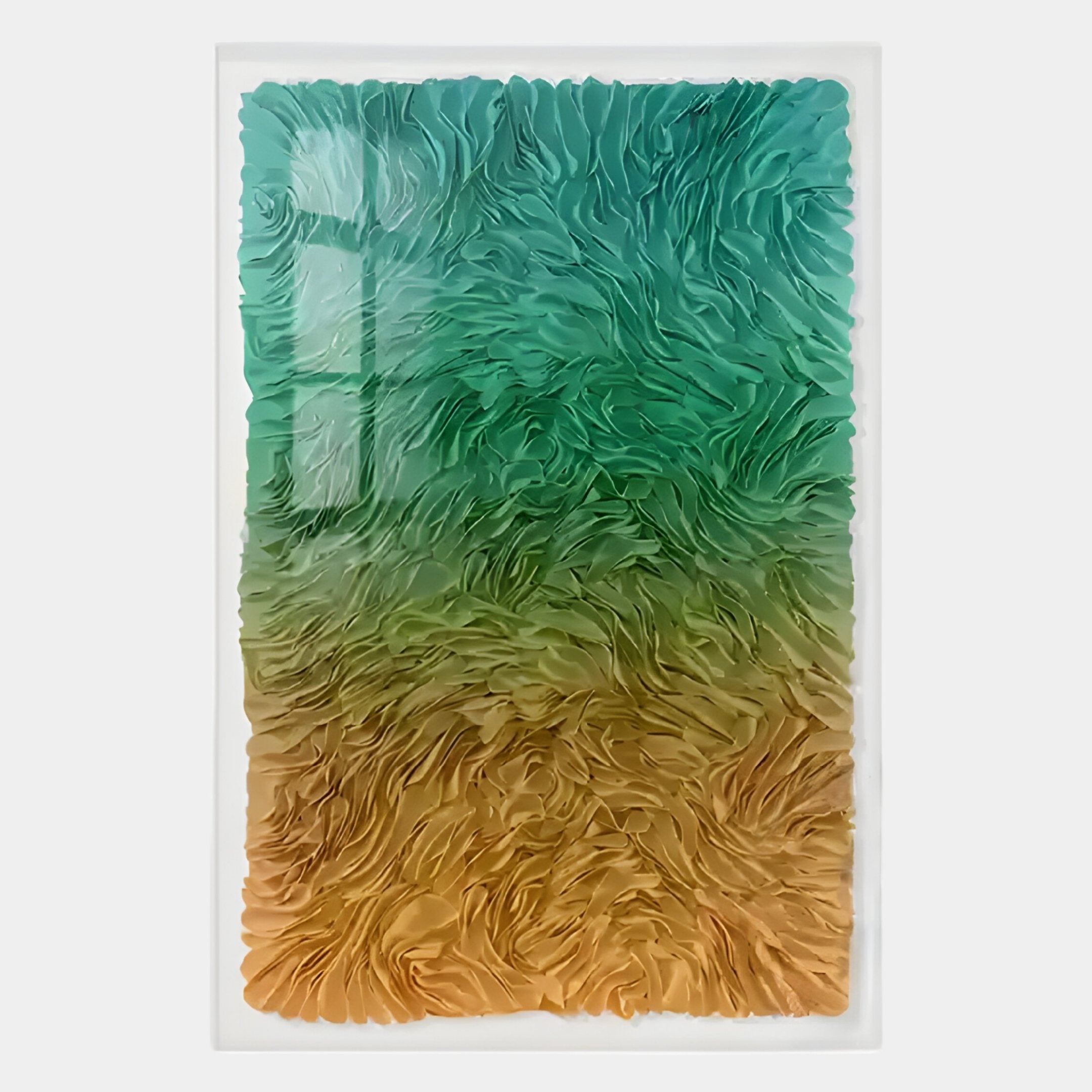 Floravia Teal & Amber Ombre Leather 3D Wall Art