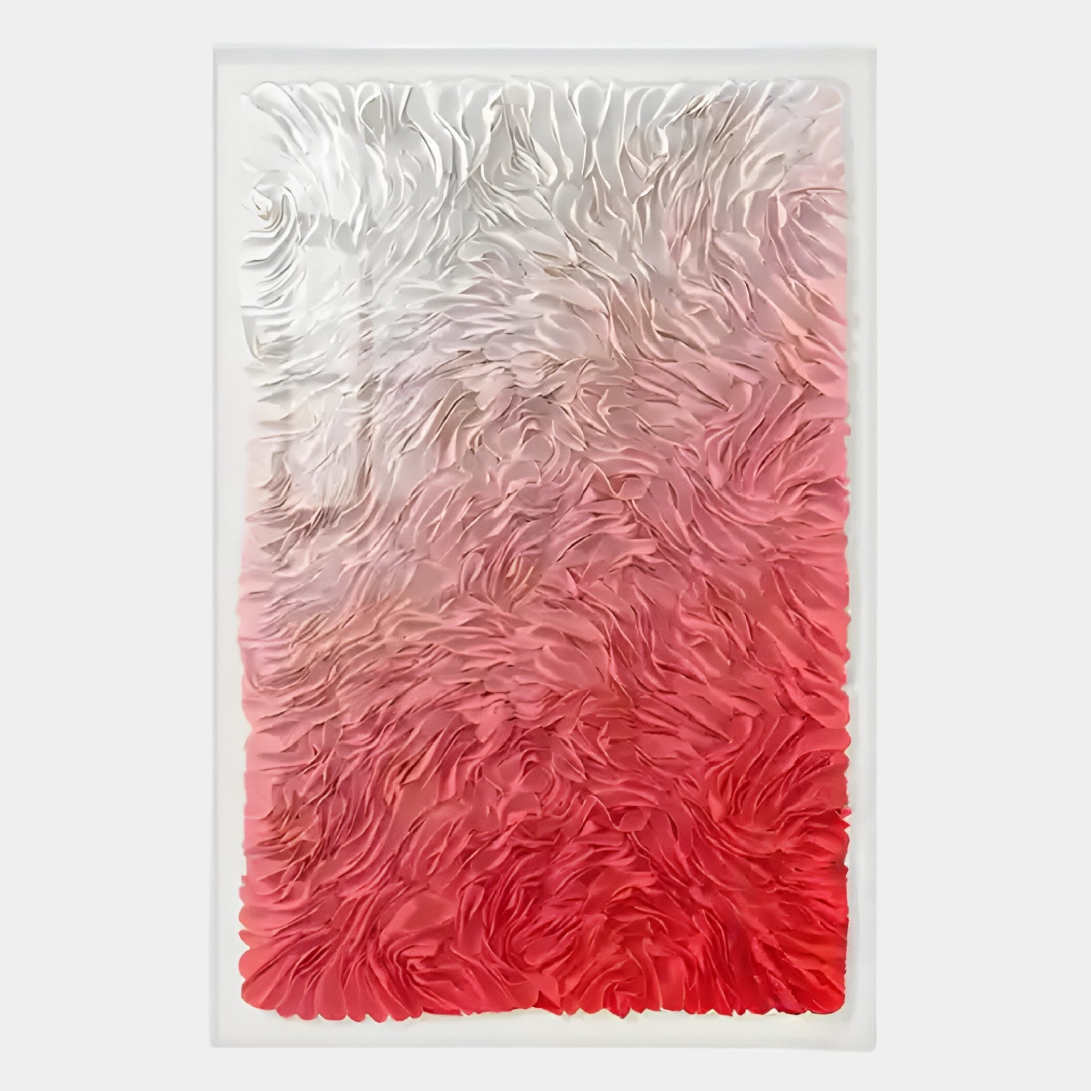 Floravia White & Cherry Pink Ombre Leather 3D Wall Art