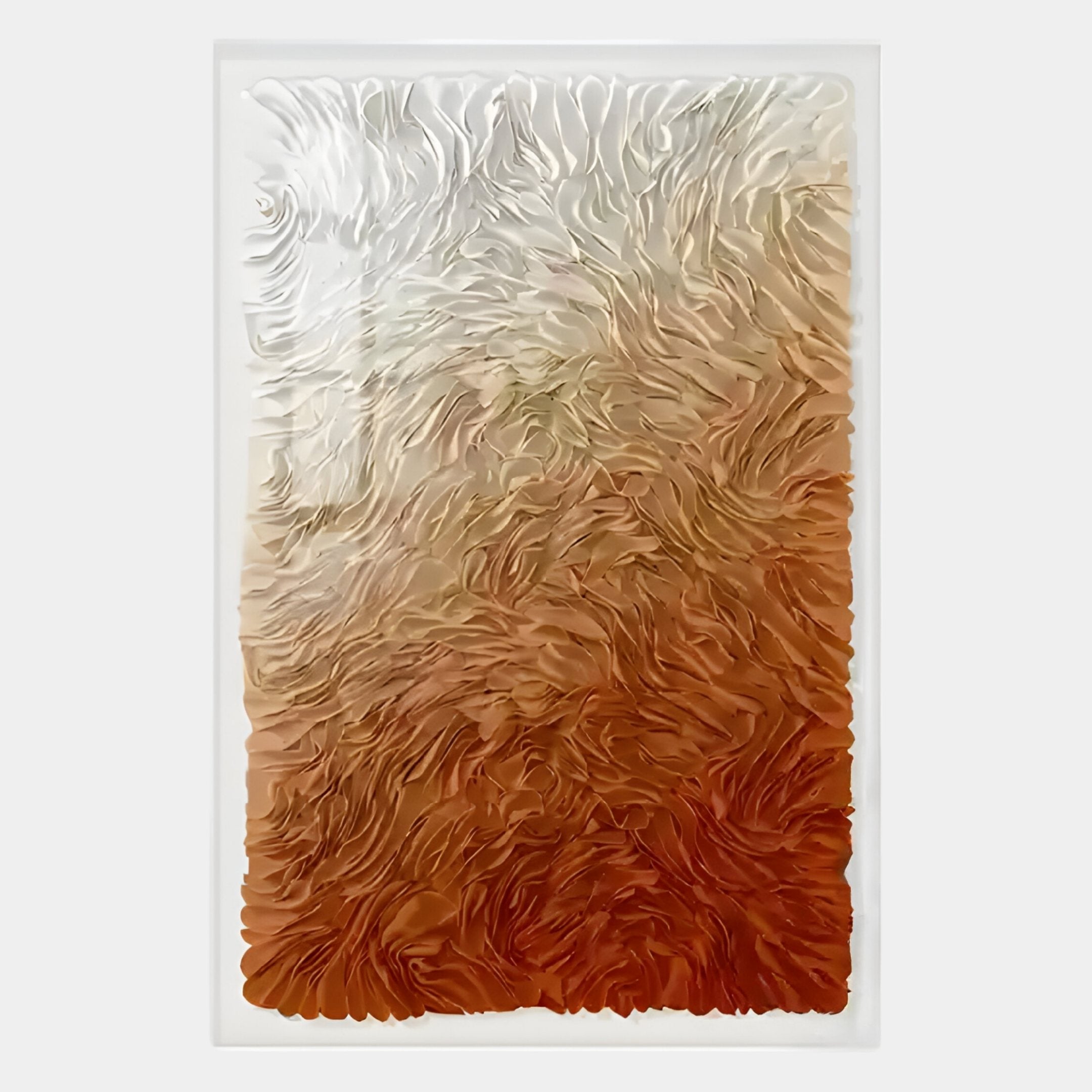 Floravia II White & Amber Ombre Leather 3D Wall Art