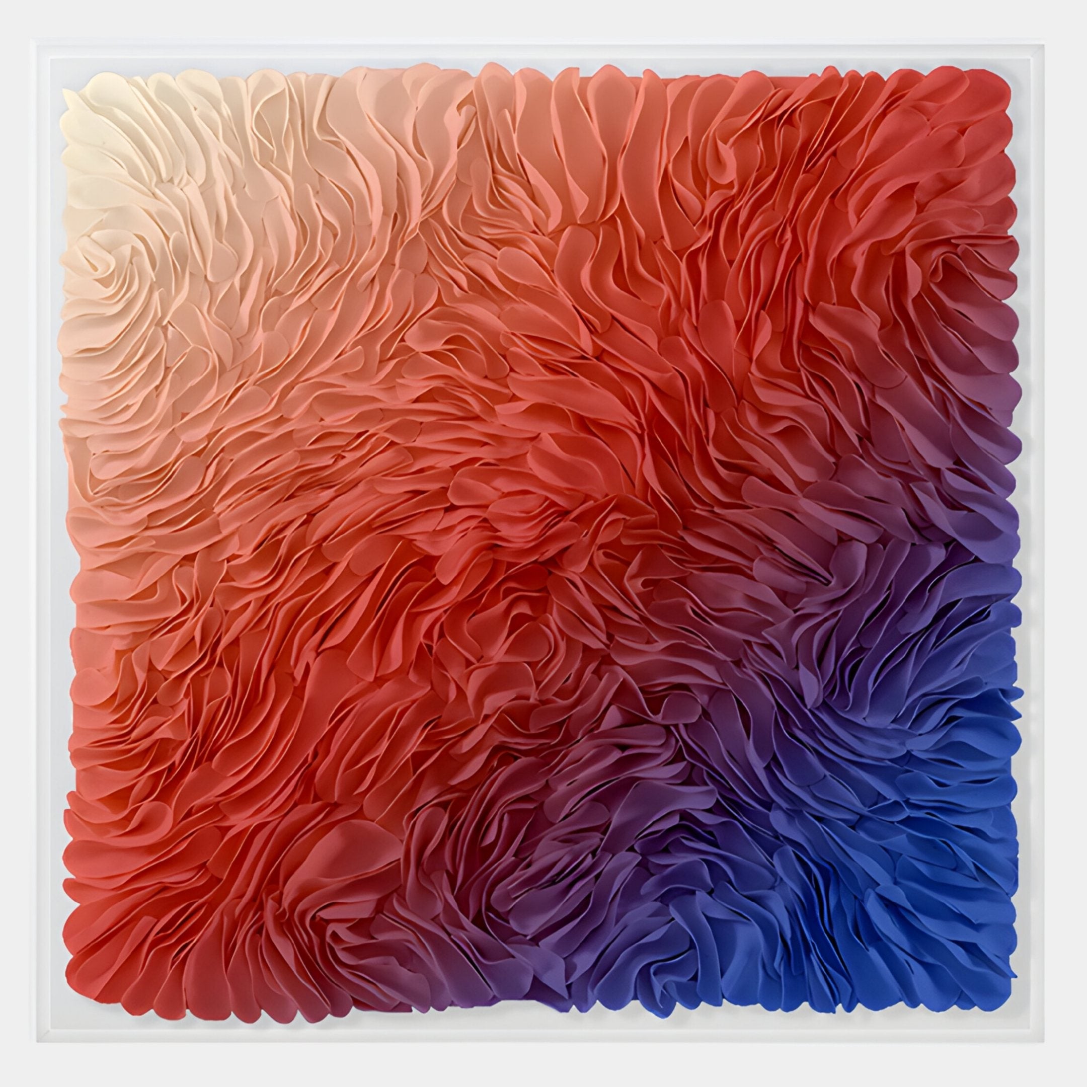 Floravia I Red & Blue Ombre Leather 3D Wall Art