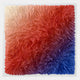 Floravia I Red & Blue Ombre Leather 3D Wall Art by Giant Sculptures featuring layered leather waves in ivory, red, and navy blue gradient, encased in a clear acrylic box frame.