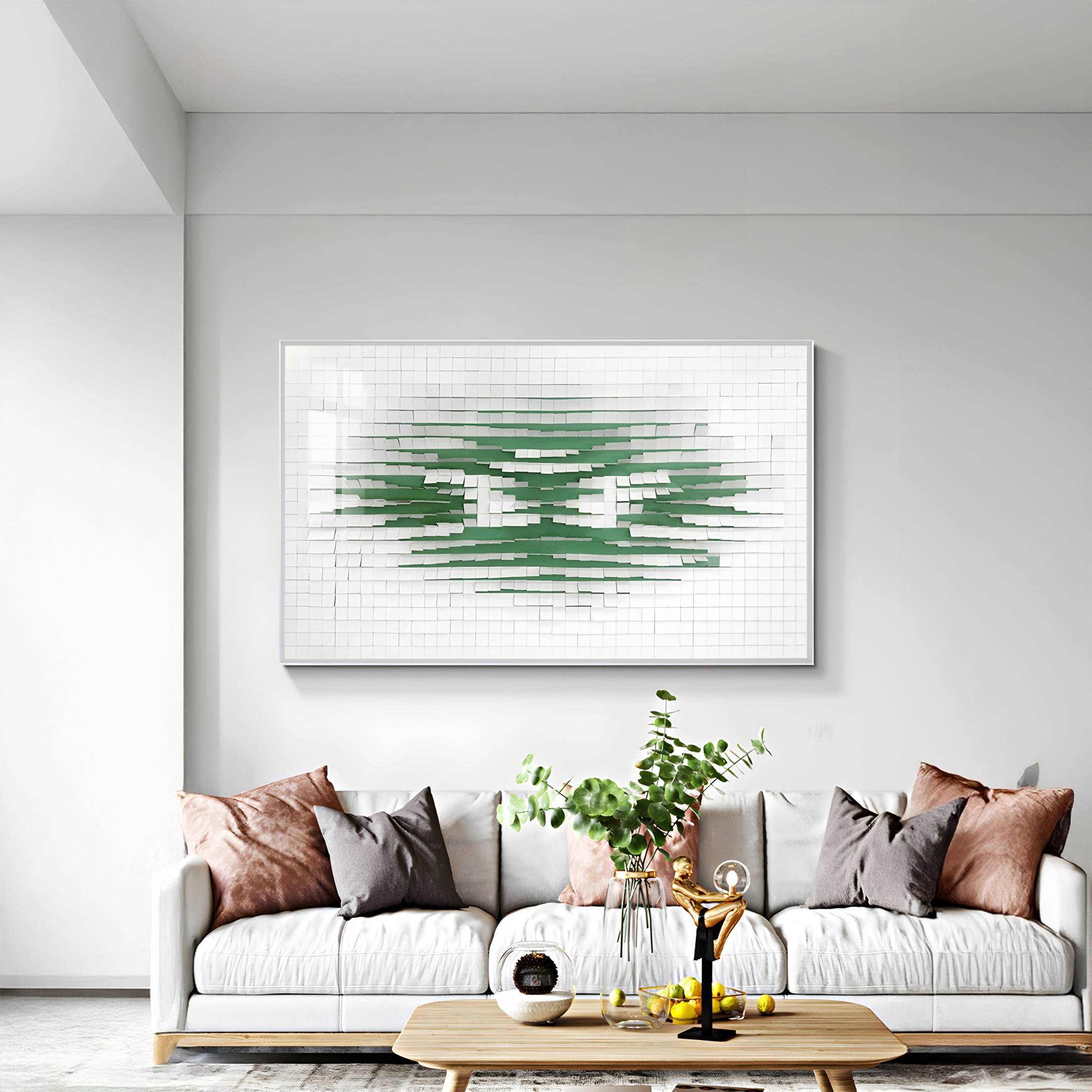 Echovia Green Linear Wide Acrylic 3D Wall Art