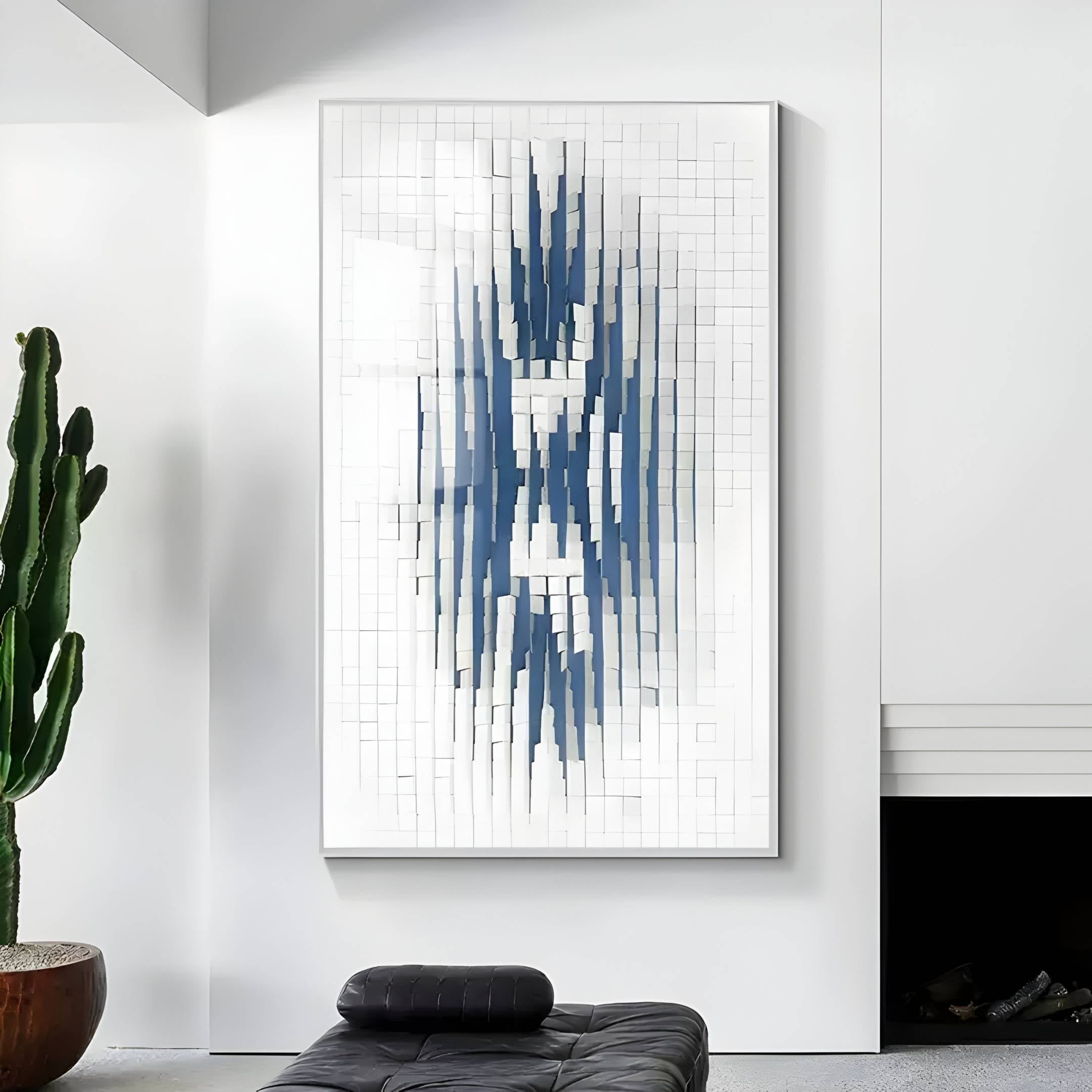 Echovia Blue Linear Wide Acrylic 3D Wall Art