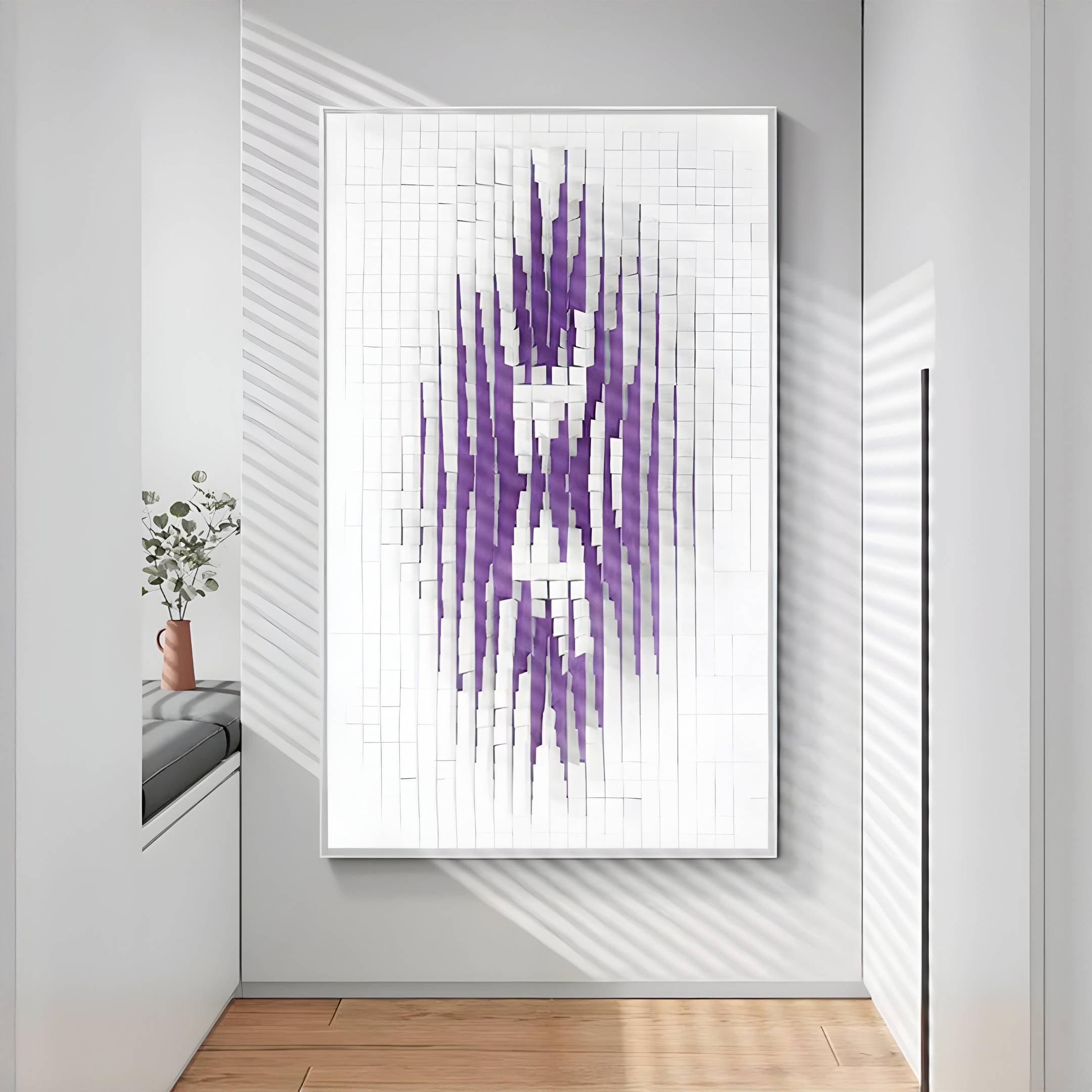 Echovia Violet Linear Wide Acrylic 3D Wall Art