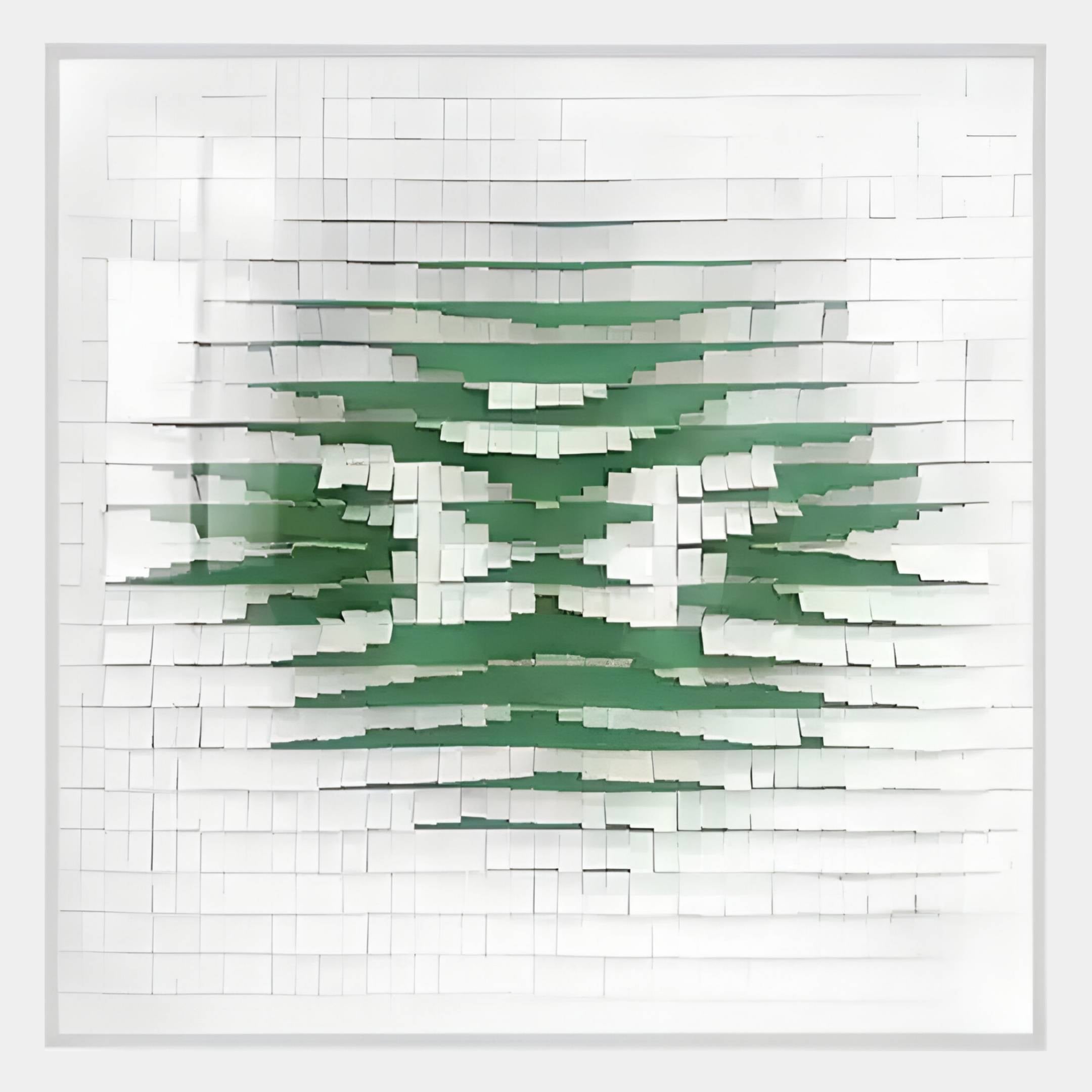 Echovia Green Linear Square Acrylic 3D Wall Art