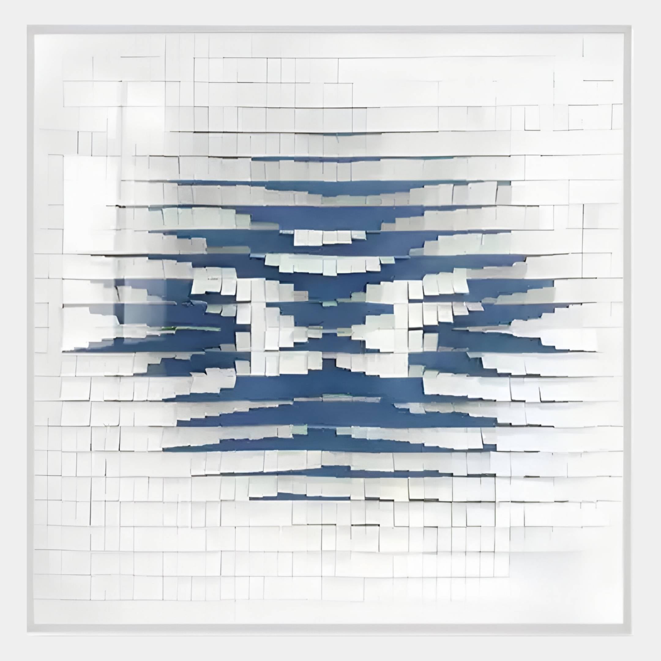 Echovia Blue Linear Square Acrylic 3D Wall Art