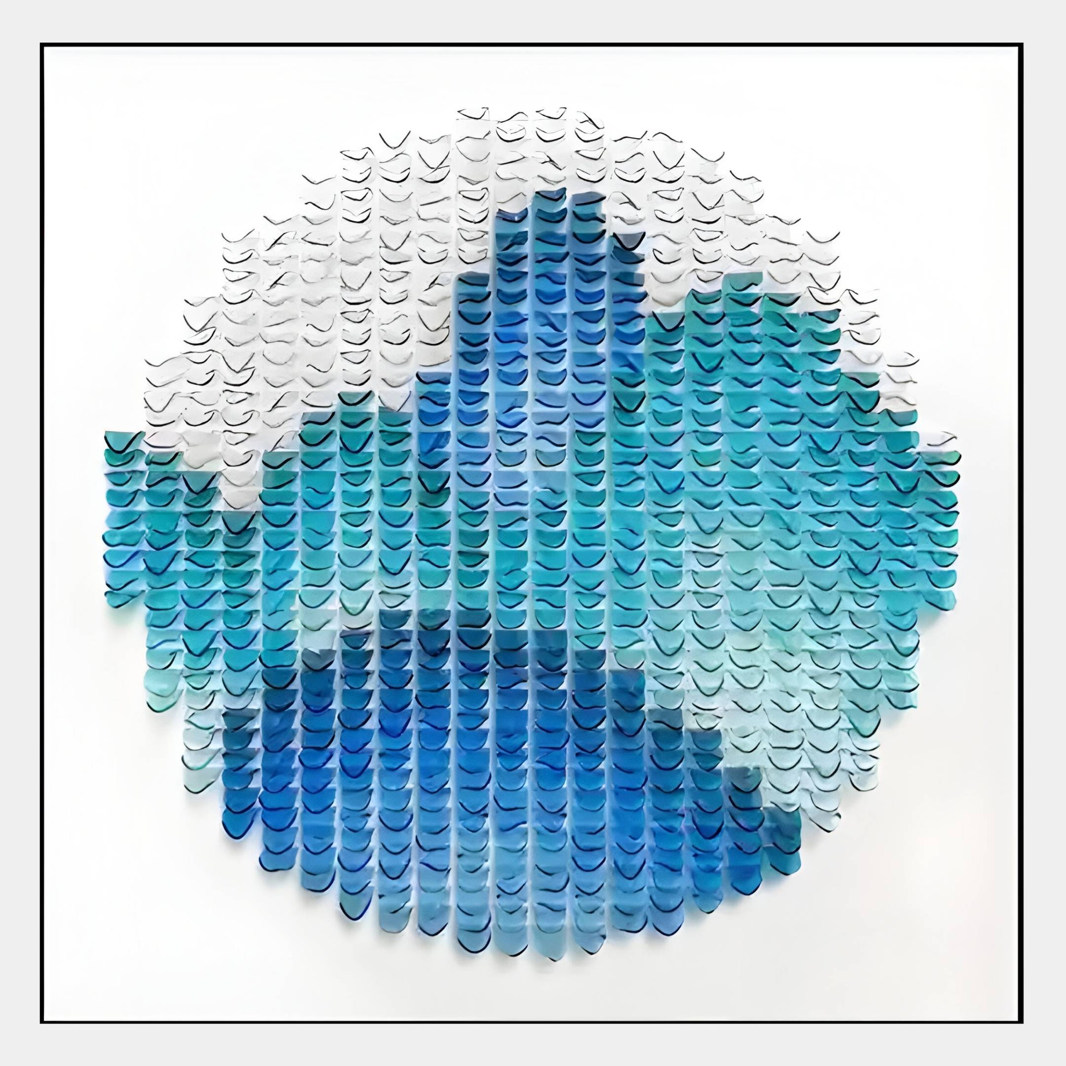 Montava Blue & White Landscape Round Acrylic 3D Wall Art
