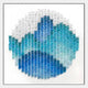 The Montava Blue & White Landscape Round Acrylic 3D Wall Art by Giant Sculptures features layered blue, teal, and white curved pieces on a white background, creating a modern wave-inspired decor accent.