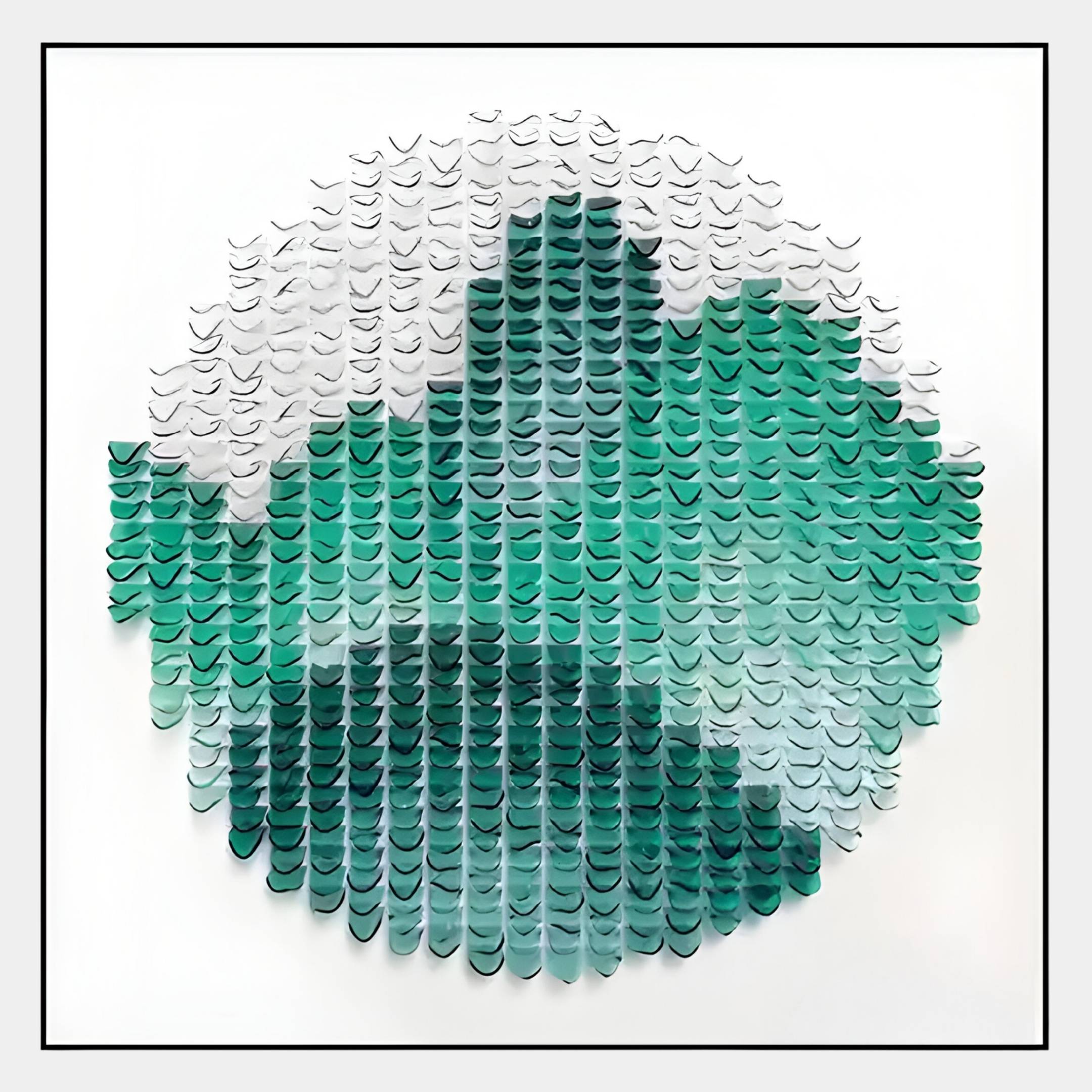 Montava Green & White Landscape Round Acrylic 3D Wall Art