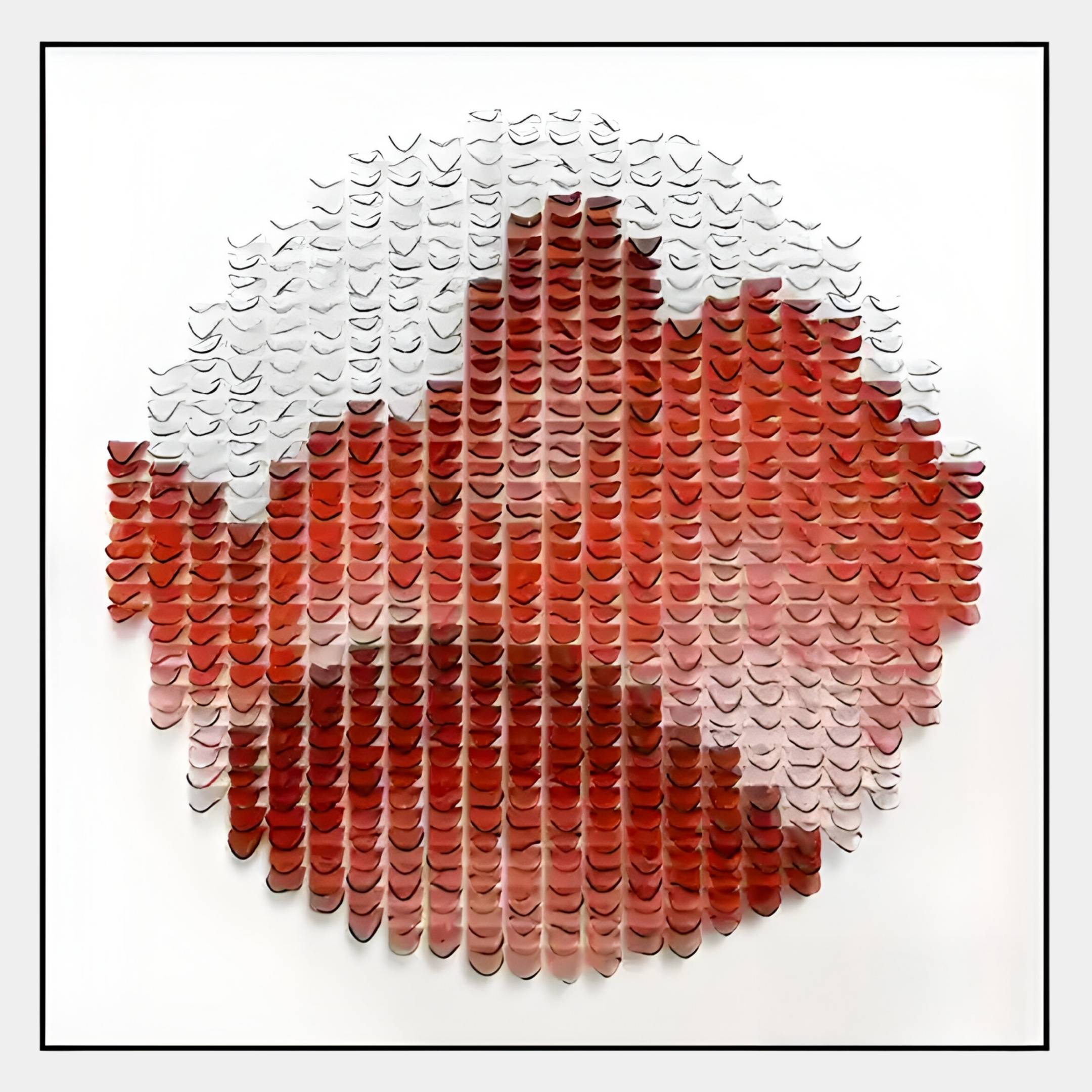 Montava Red & White Landscape Round Acrylic 3D Wall Art