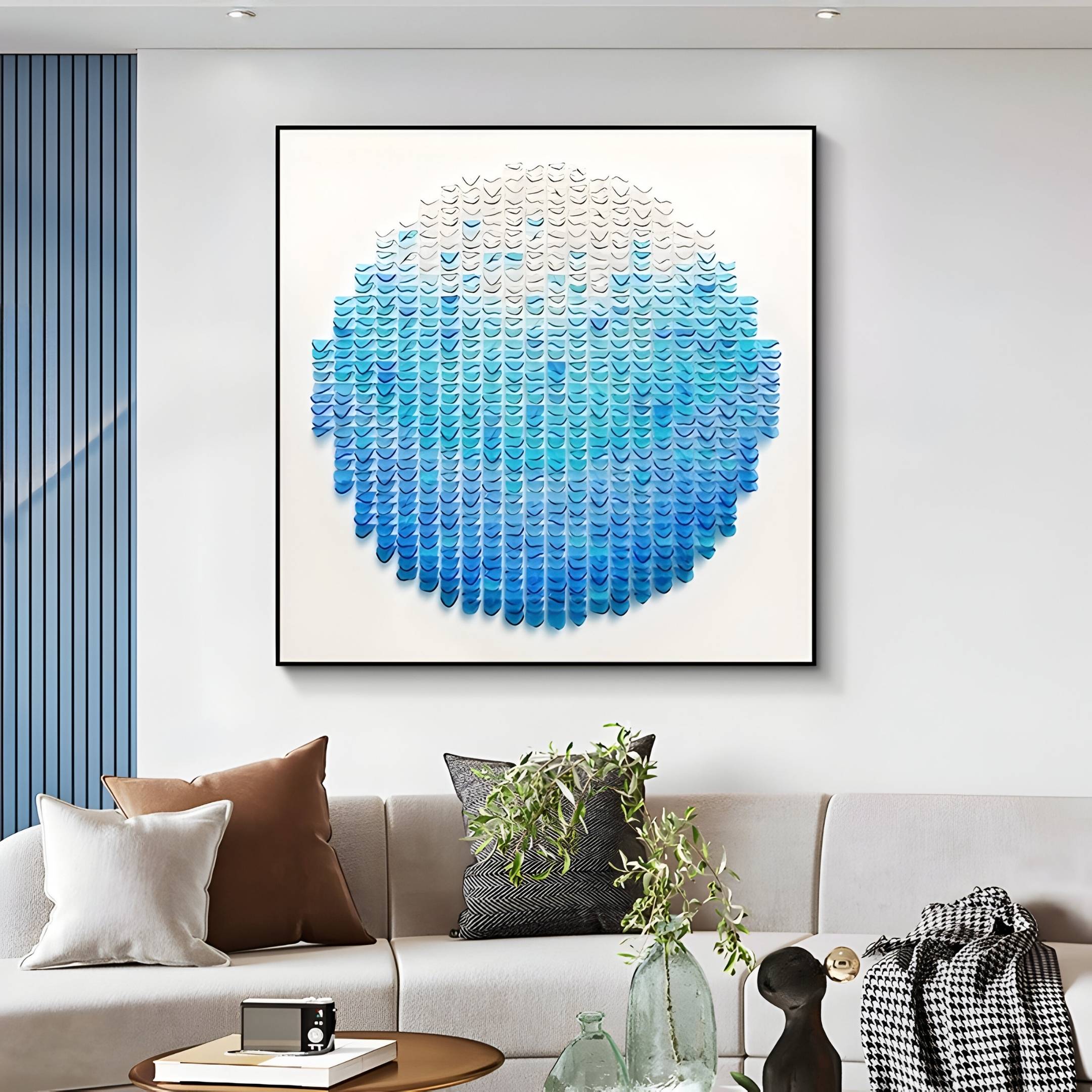 Montava Sky Blue Gradient Round Acrylic 3D Wall Art